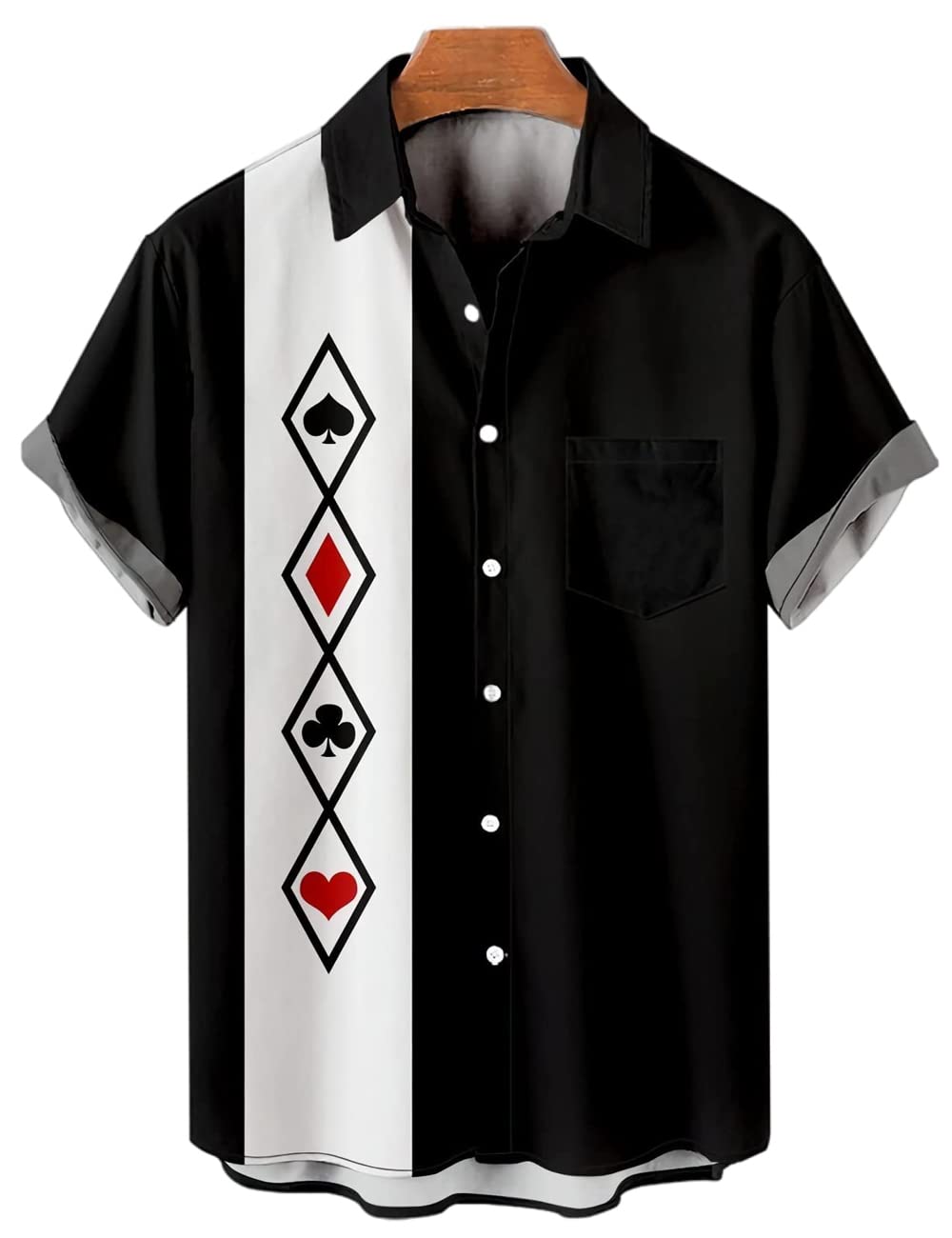 Hodaweisolp Men's Casual Short Sleeve Button Down Hawaiian Shirt - Breathable Loose Fit Summer Bowling & Beach Shirts for Vacation, Party, and Outdoor Activities