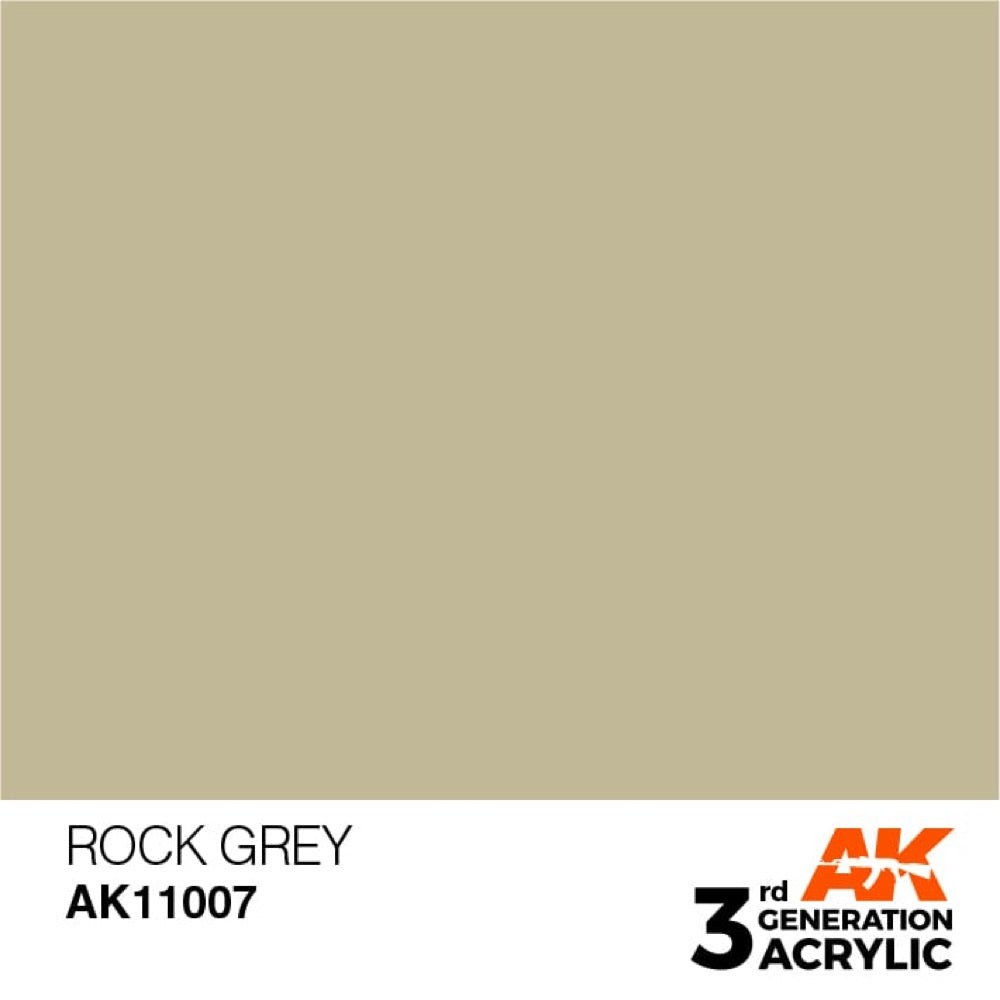 AK Interactive AK11007 Rock Grey Acrylic Paint 17ml (3rd Gen) - Premium Model Paint for Miniatures, Dioramas & Scale Models - Perfect for Warhammer, Gundam & Military Model Kits