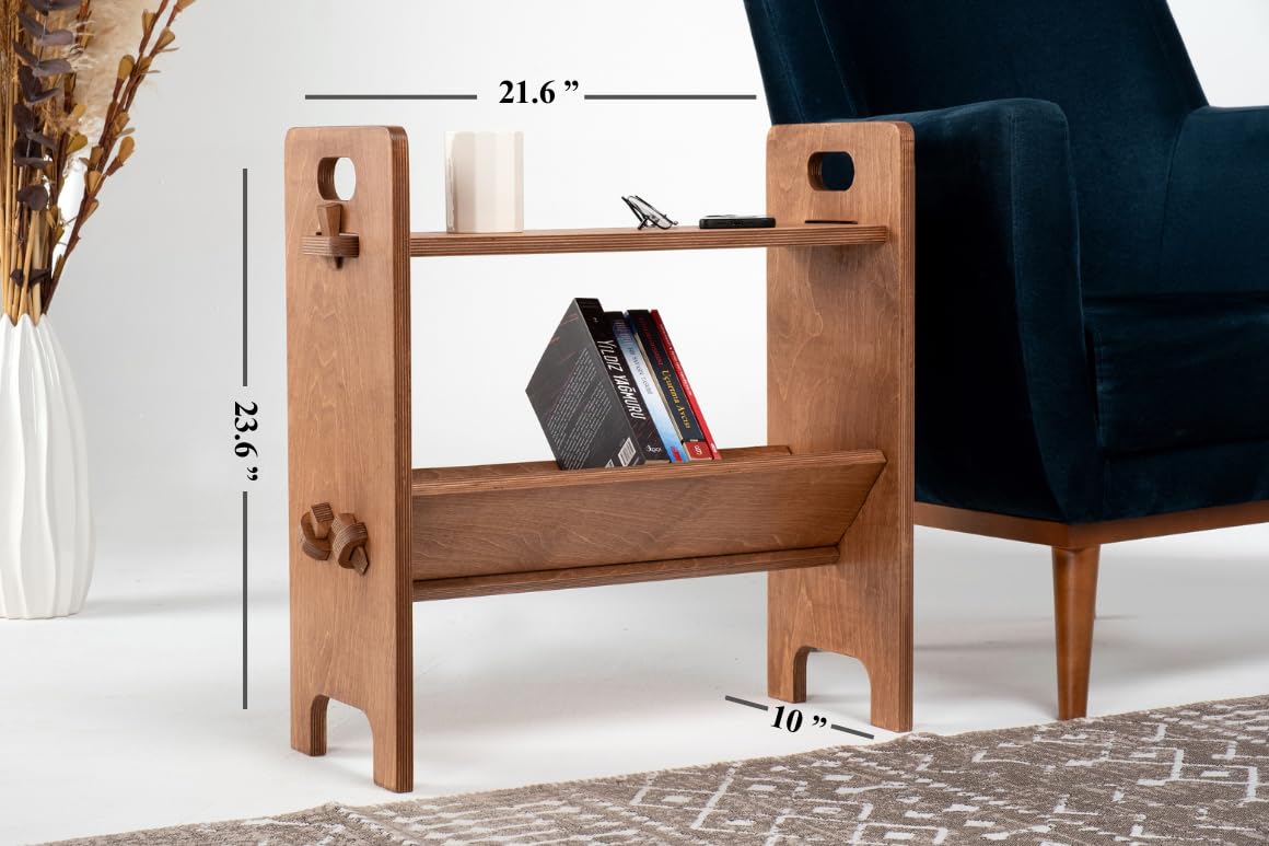 Rustic Narrow Side Table with Lower Shelf - Slim End Table for Small Spaces, Perfect for Couch, Bedside, Living Room & Bedroom | Space-Saving Furniture for Apartments & Cozy Homes