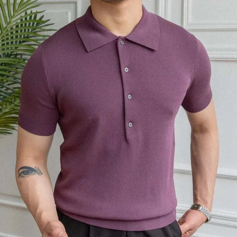 Premium British Polo Shirt for Men - Classic Casual Cotton Knit Top for Golf, Work & Everyday Wear