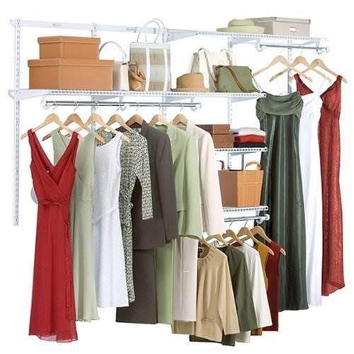 Rubbermaid Configurations Custom Closet Kit - 4-8 Ft Adjustable Metal Wire Shelving System with White Finish | Expandable Storage Solution for Home Organization | Perfect for Closet, Pantry, Laundry Room & Mudroom Organization