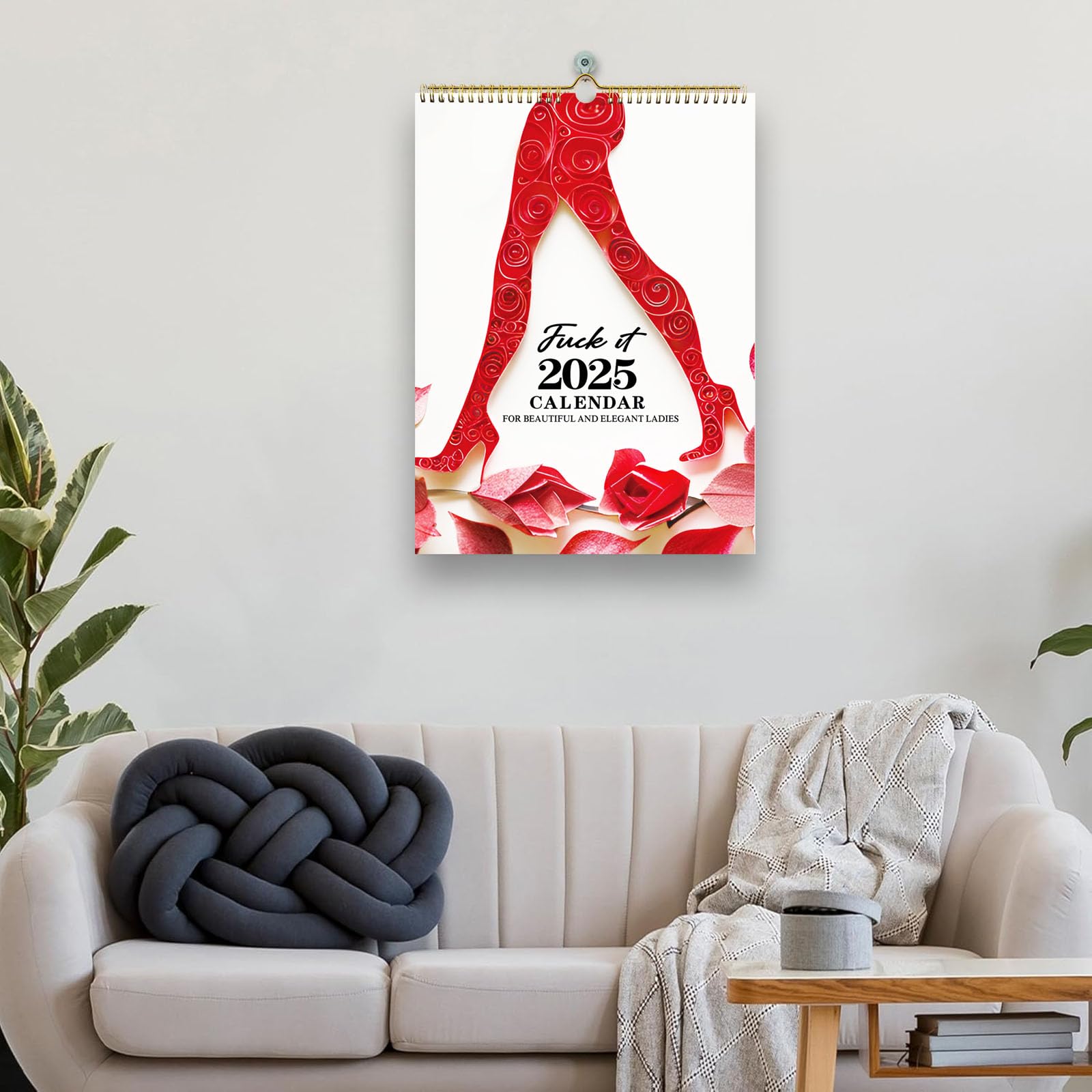 2025 FU-CK IT Refrigerator Calendar - Funny Swear Word Monthly Planner (Jan-Dec 2025) | 8x8x11 Inch Red Calendar for Women | Perfect Christmas & New Year Gift for Tired Women - Great for Office, Kitchen & Home Decor