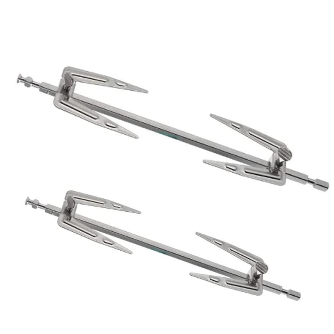 Stainless Steel Rotisserie Forks Set - 34cm Heavy Duty Grill Spit Rod for Air Fryer, Roast Chicken, Fish & Meat - Perfect for BBQ, Camping & Outdoor Cooking