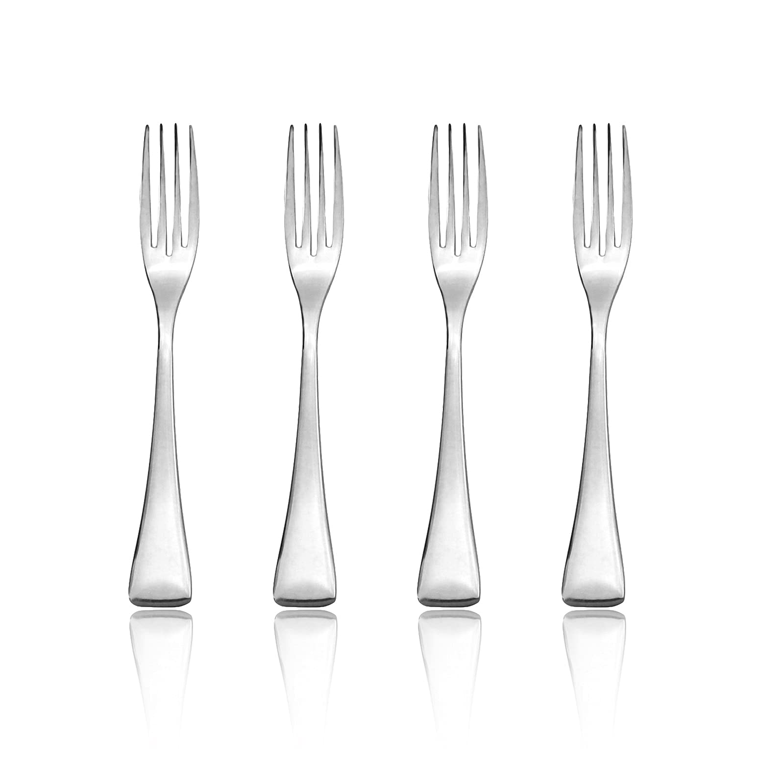 4-Piece Silver Dinner Forks Set, 18/10 Stainless Steel Cutlery - 8.46 Inch Elegant Dessert Forks for Fine Dining & Dinner Parties
