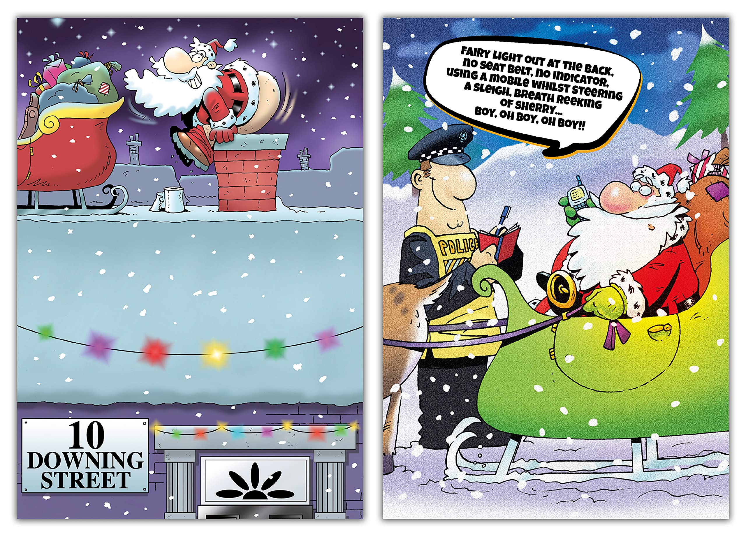 Funny Christmas Cards Multi-Pack - 10 Assorted Holiday Greeting Cards with 2 Unique Designs | Perfect for Office Parties, Family Gatherings & Secret Santa Exchanges