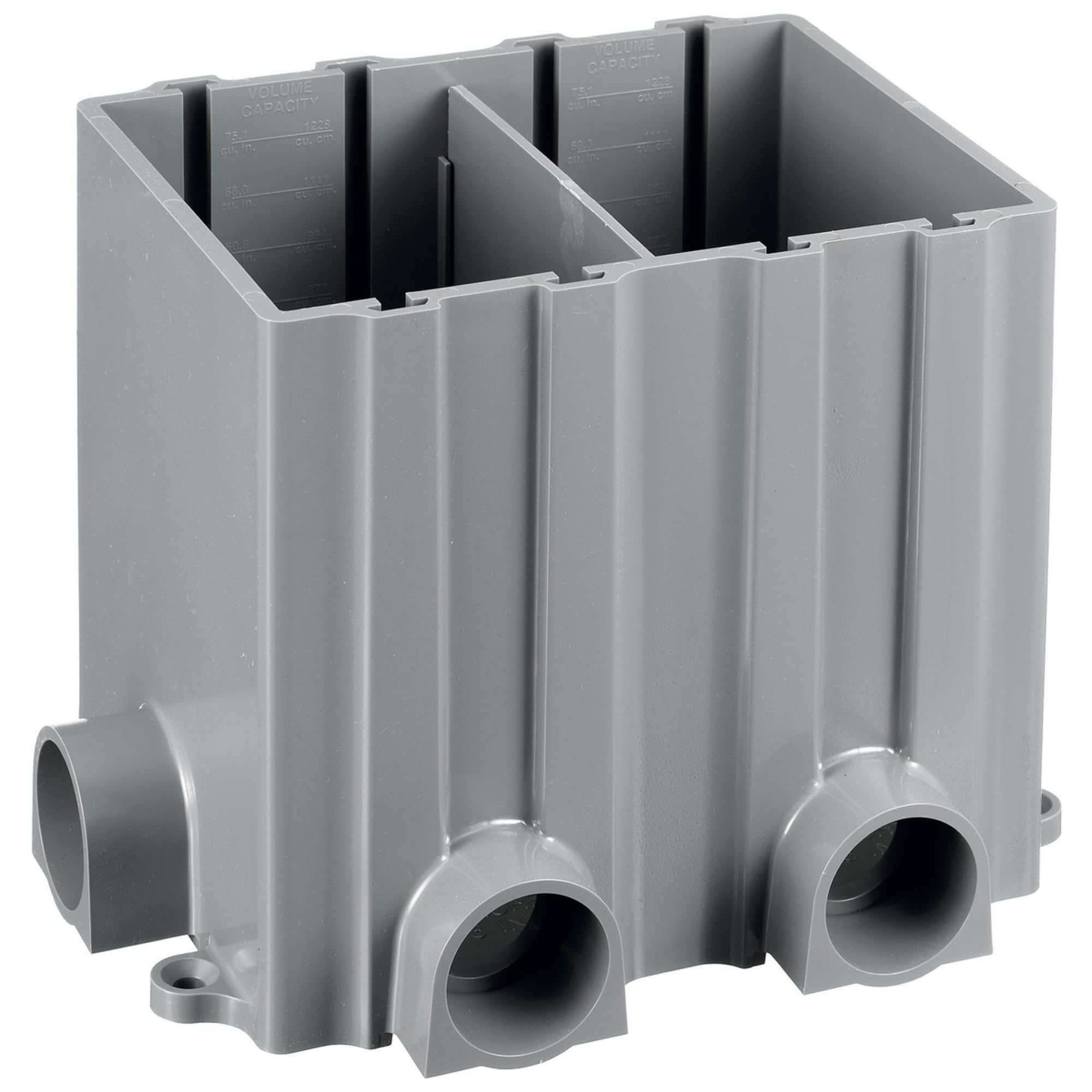 2-Gang PVC Rectangular Floor Box - Durable Electrical Outlet Cover for Home, Office & Commercial Use