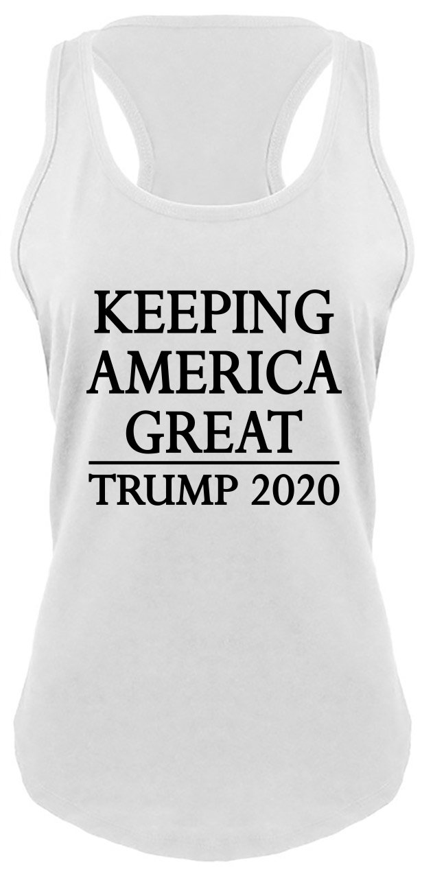 Funny Trump 2020 Racerback Tank Top for Women - Patriotic Political Humor Shirt - Perfect for Campaign Events, 4th of July & Conservative Gatherings