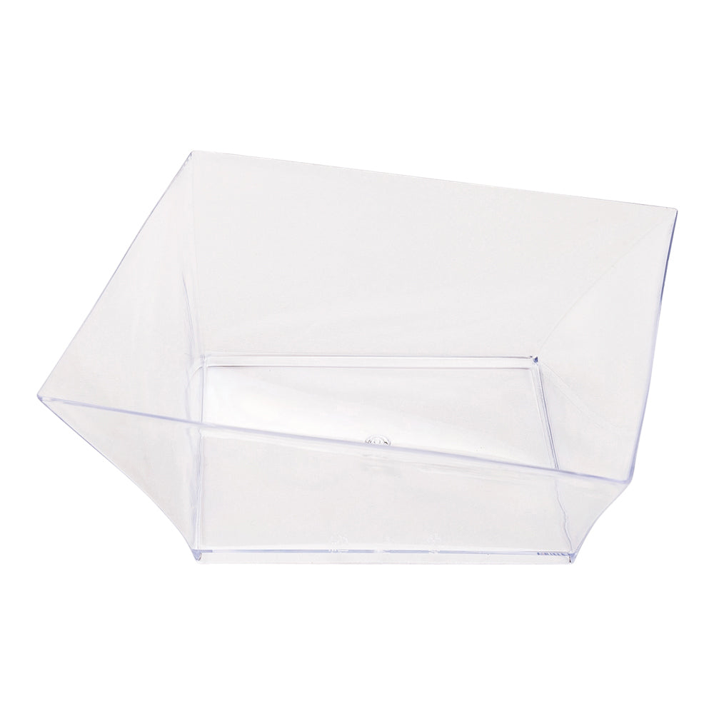 7 oz Square Clear Plastic Small Girata Bowls - 4x4x1.5 Inches - Pack of 100 - Perfect for Party Snacks, Candy, Nuts & Small Food Serving