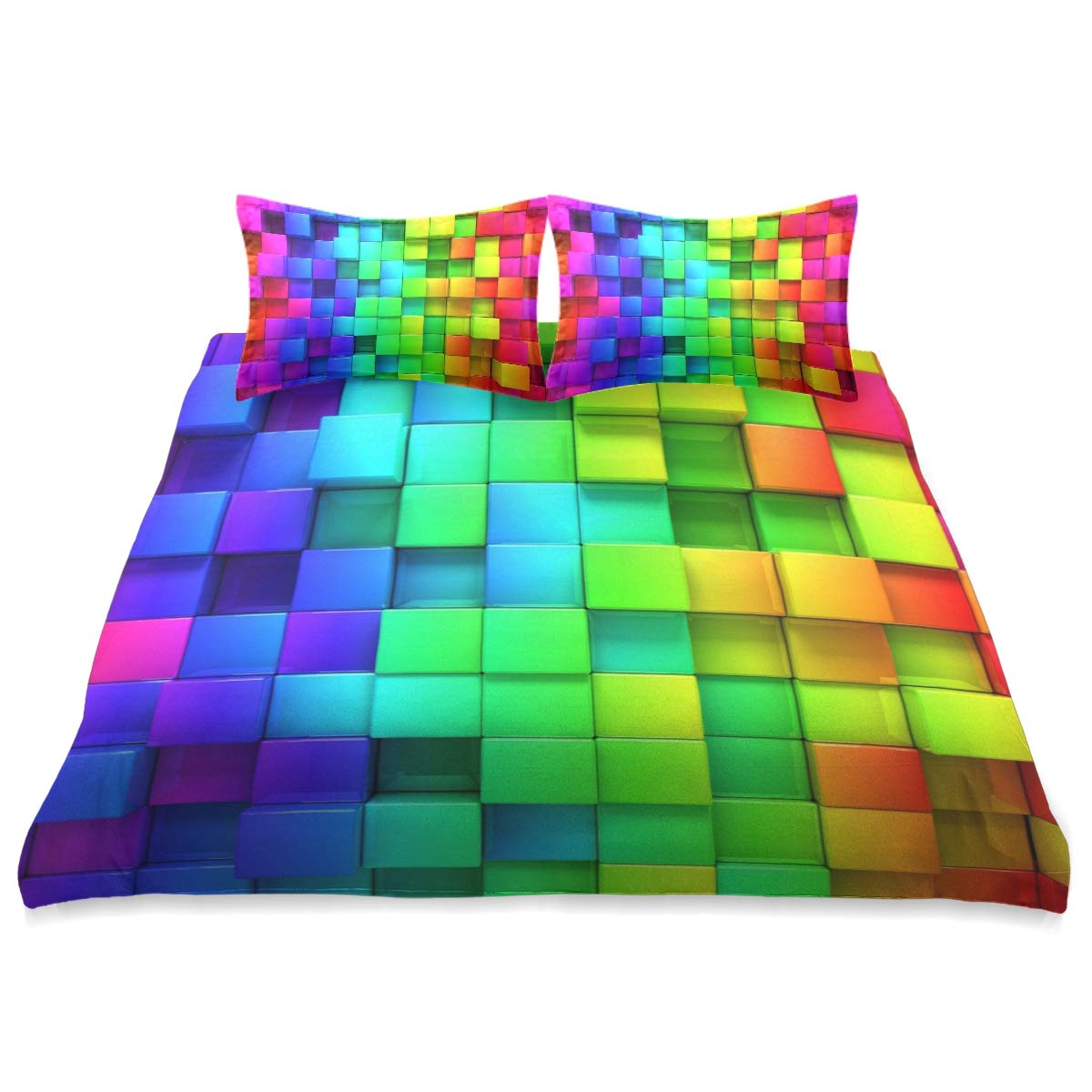Rainbow Queen Size Comforter Set - 90x90 Inch All Season Soft & Comfortable Bedding Set for Cozy Sleep | Perfect for Master Bedroom, Guest Room & Dorm Decor