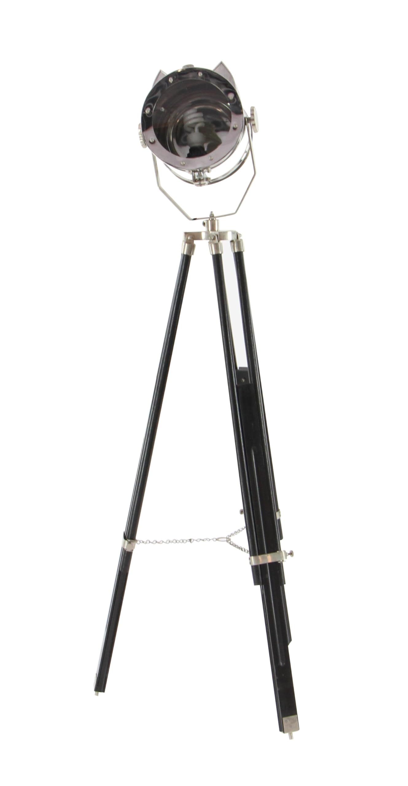 Deco 79 Modern Wood Floor Lamp with Silver Metal Accents - 29x29x71 Inches Tall Standing Spotlight Lamp for Living Room, Bedroom & Office - Black Contemporary Lighting Fixture for Home Decor