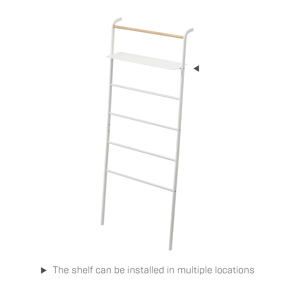 Adjustable Steel Leaning Storage Ladder with Shelf - 63 Inch Height - Space-Saving Home Organization for Kitchen, Garage & Closet Storage