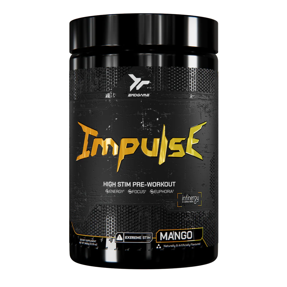 Endgame Impulse Pre Workout Powder 348g - Premium Energy & Focus Booster for Gym, Bodybuilding & Athletic Performance