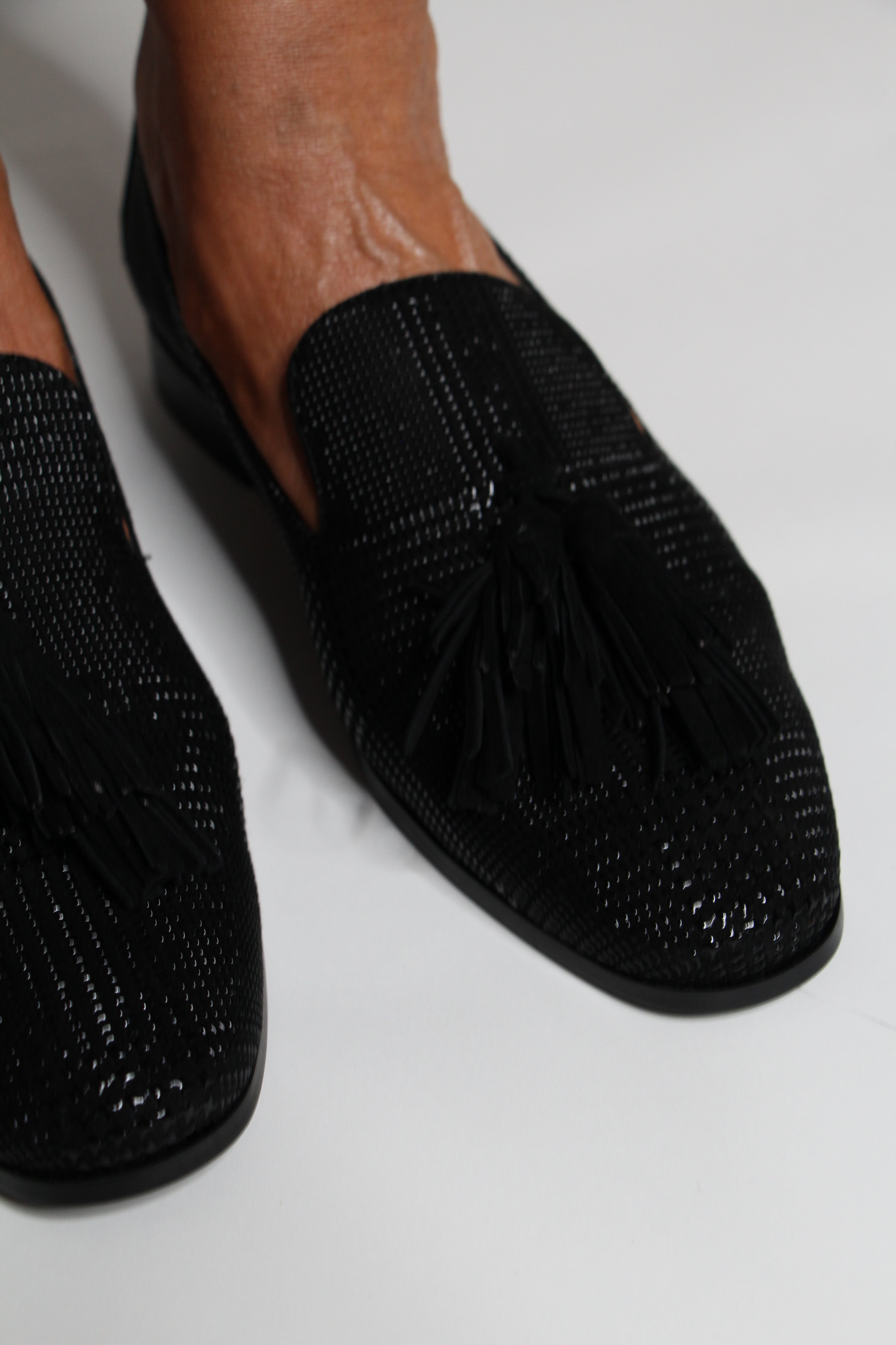Pedro Miralles Men's Black Leather Loafers with Tassel - Stylish & Comfortable Slip-On Dress Shoes for Business, Office & Formal Occasions