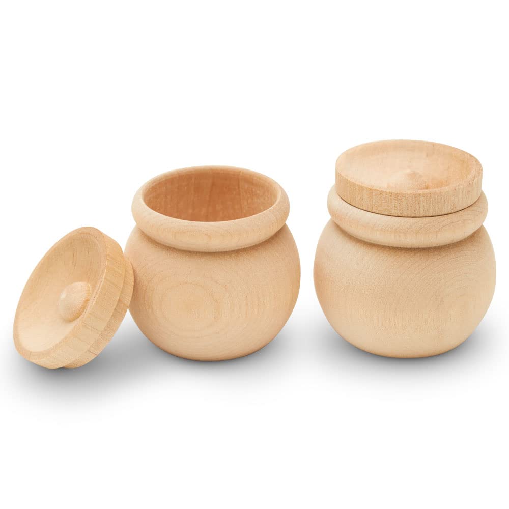 2-inch x 2-1/4-inch Wooden Trinket Box Set of 3 - Unfinished DIY Craft Box for Painting, Memory Keepsake & Home Decor | Perfect for Jewelry Storage, Gift Giving & Craft Projects by Woodpeckers