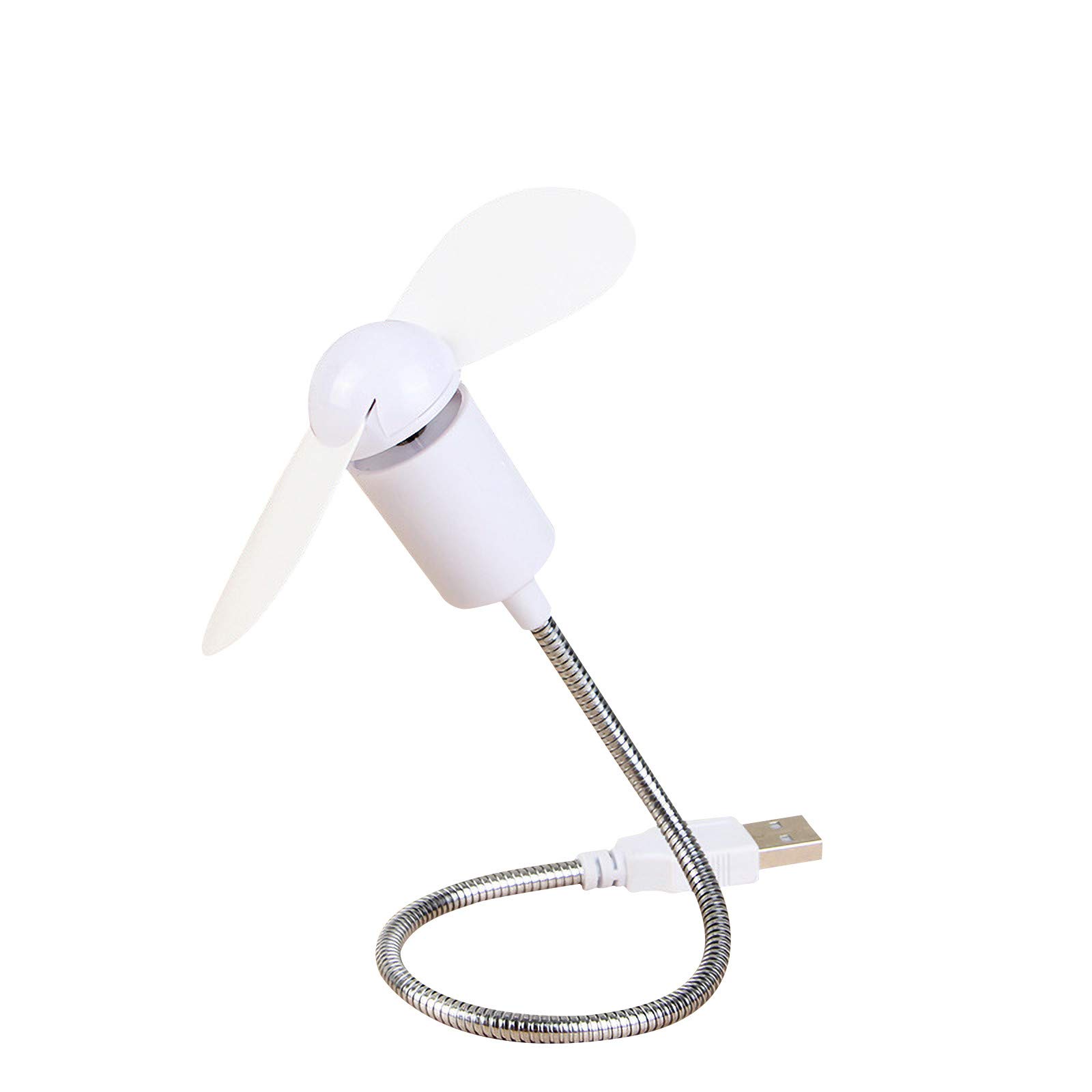 Mini USB Desk Fan - Silent Serpentine Curved Blade Personal Cooling Fan for Office, Bedroom, Dorm & Travel | Portable Electric Fan with Soft Leaves Design