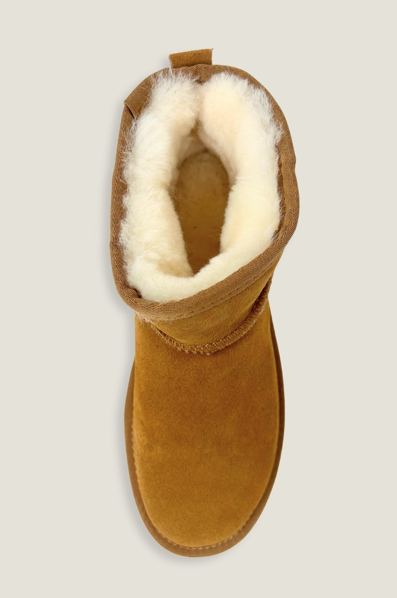 LUCKY BEAR Mini Sheepskin Boots for Women - Soft Tan Winter Booties | Cozy Indoor/Outdoor House Slippers for Cold Weather & Home Comfort