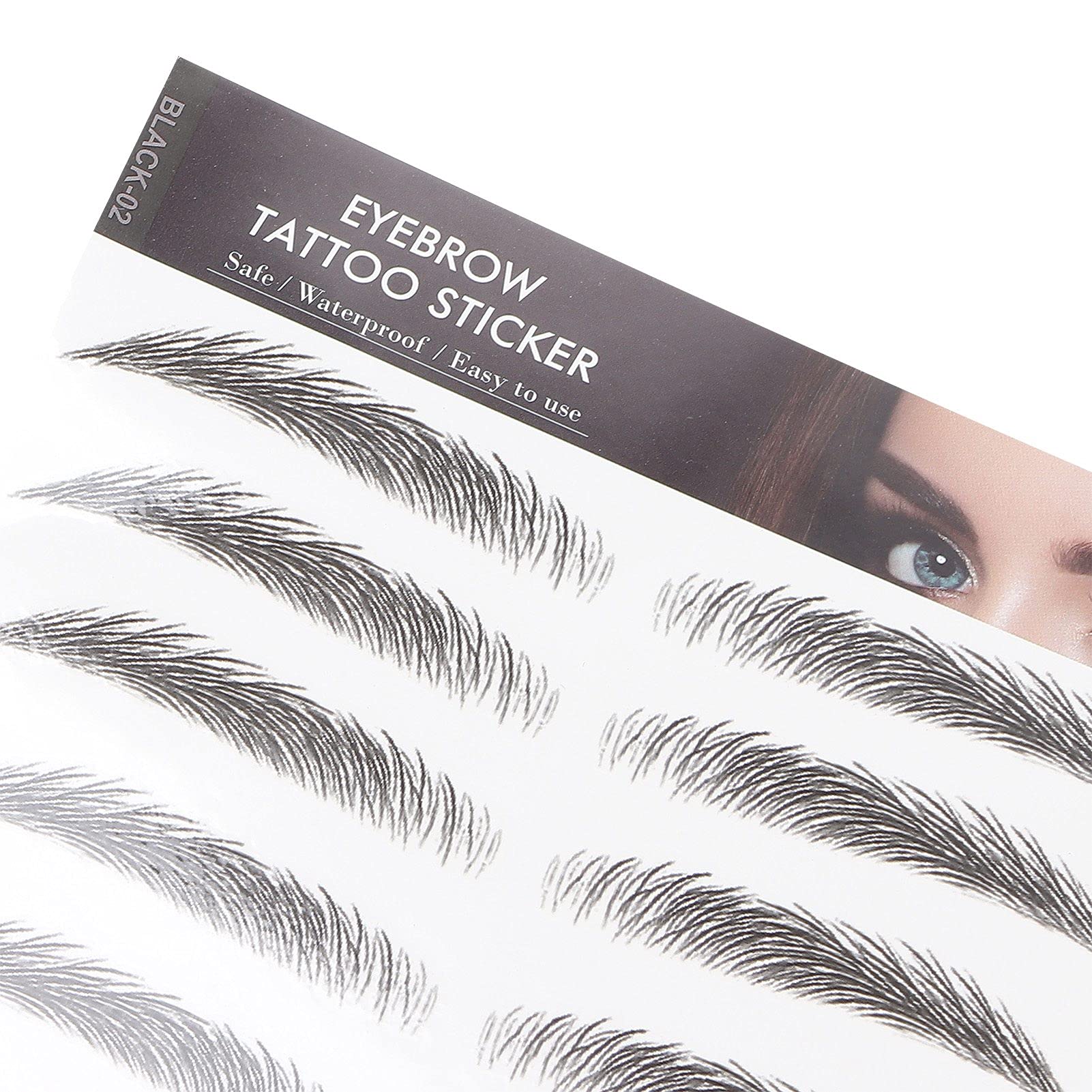 10 Pack 4D Waterproof Eyebrow Stickers - Disposable Temporary False Eyebrow Stencils for Perfect Brows (Black) | Great for Daily Makeup, Cosplay, and Special Occasions