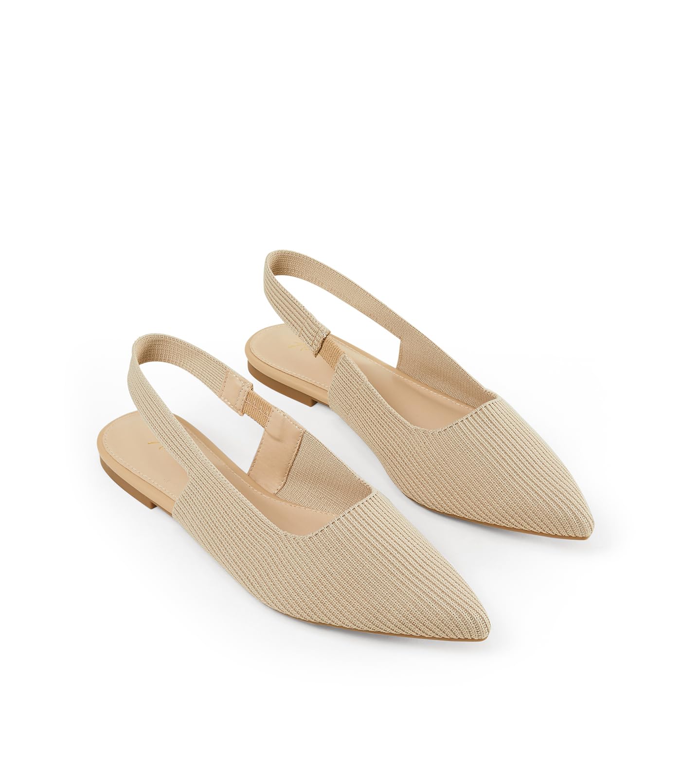 Arromic Women's Pointed Toe Slingback Ballet Flats - Comfortable Knit Slip On Dress Shoes for Work, Party & Daily Wear
