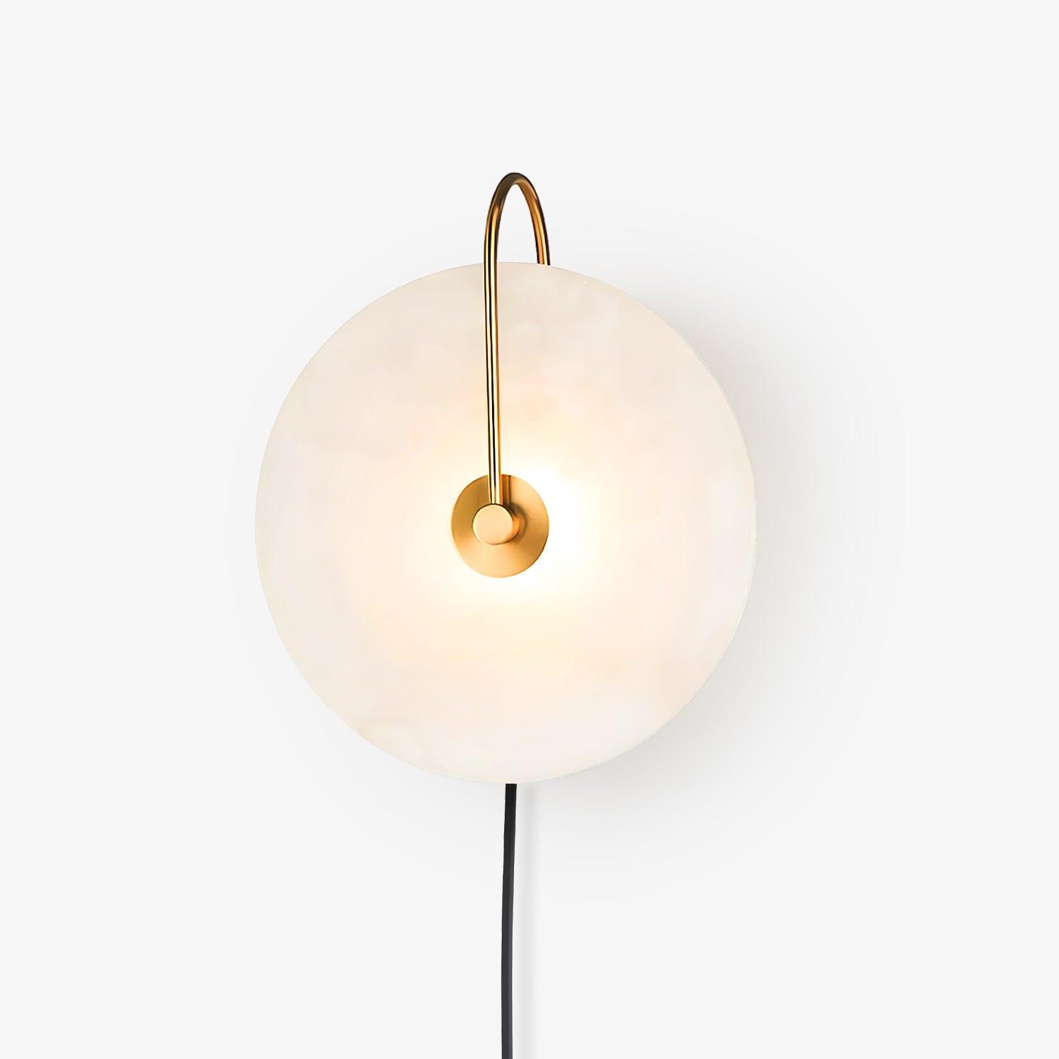 Alabaster LED Plug-In Wall Sconce Light - Modern Plug in Wall Lamp for Bedroom, Living Room, Hallway & Office Decor