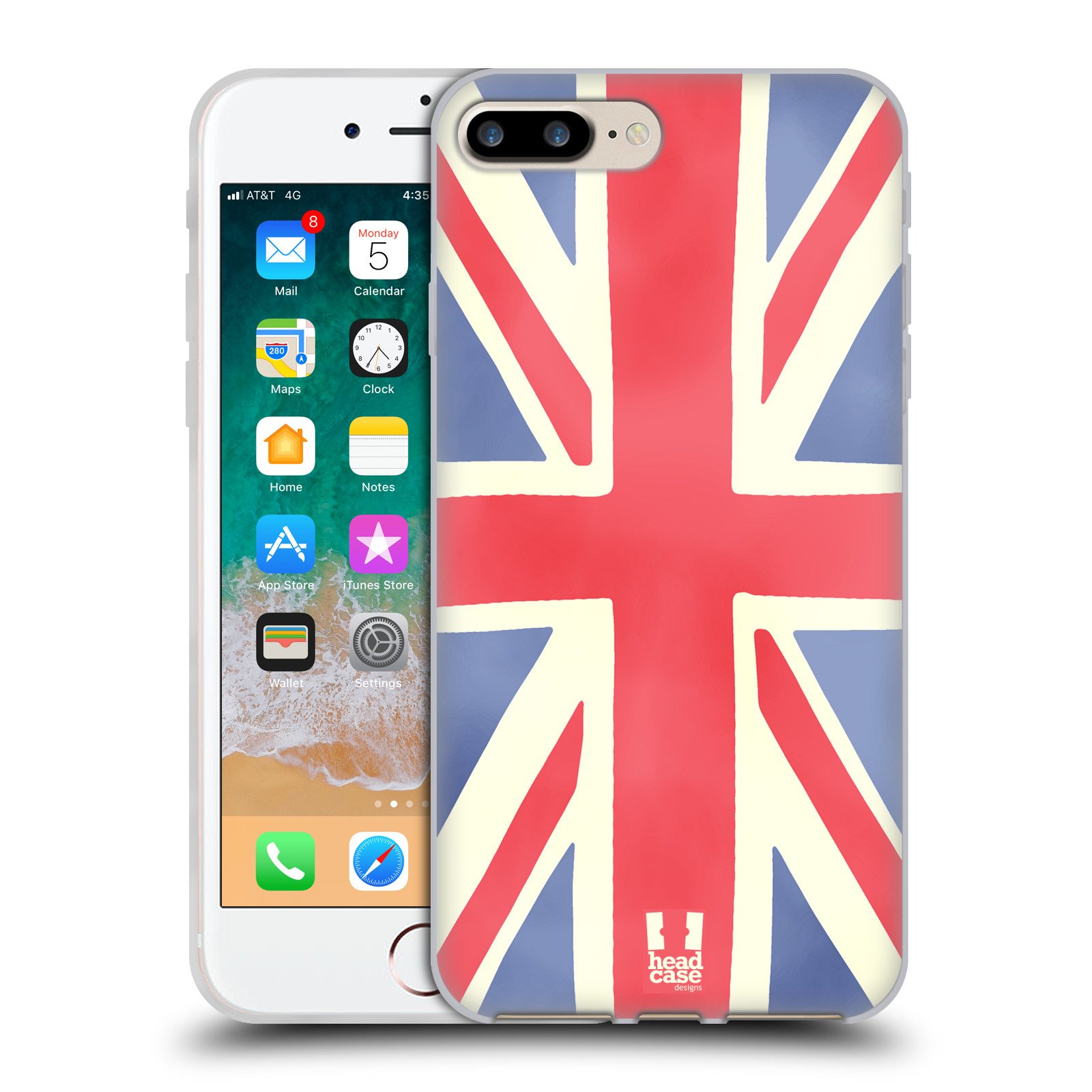 Union Jack London Dream Soft Gel Case for Apple iPhone 7 Plus/8 Plus - Stylish British Flag Design Phone Cover for Travel & Everyday Use
