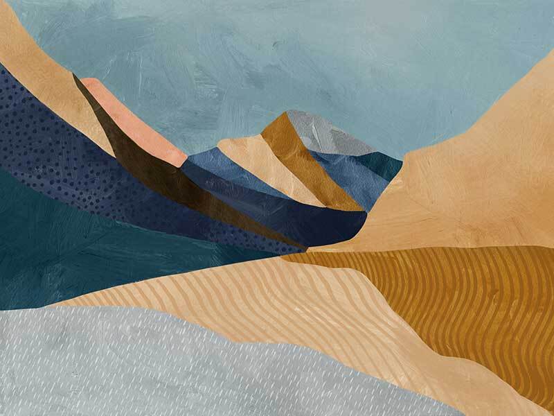 Blue Mountains Canvas Art Print - Stunning Landscape Wall Decor for Living Room, Bedroom & Office - Premium Handmade Painting
