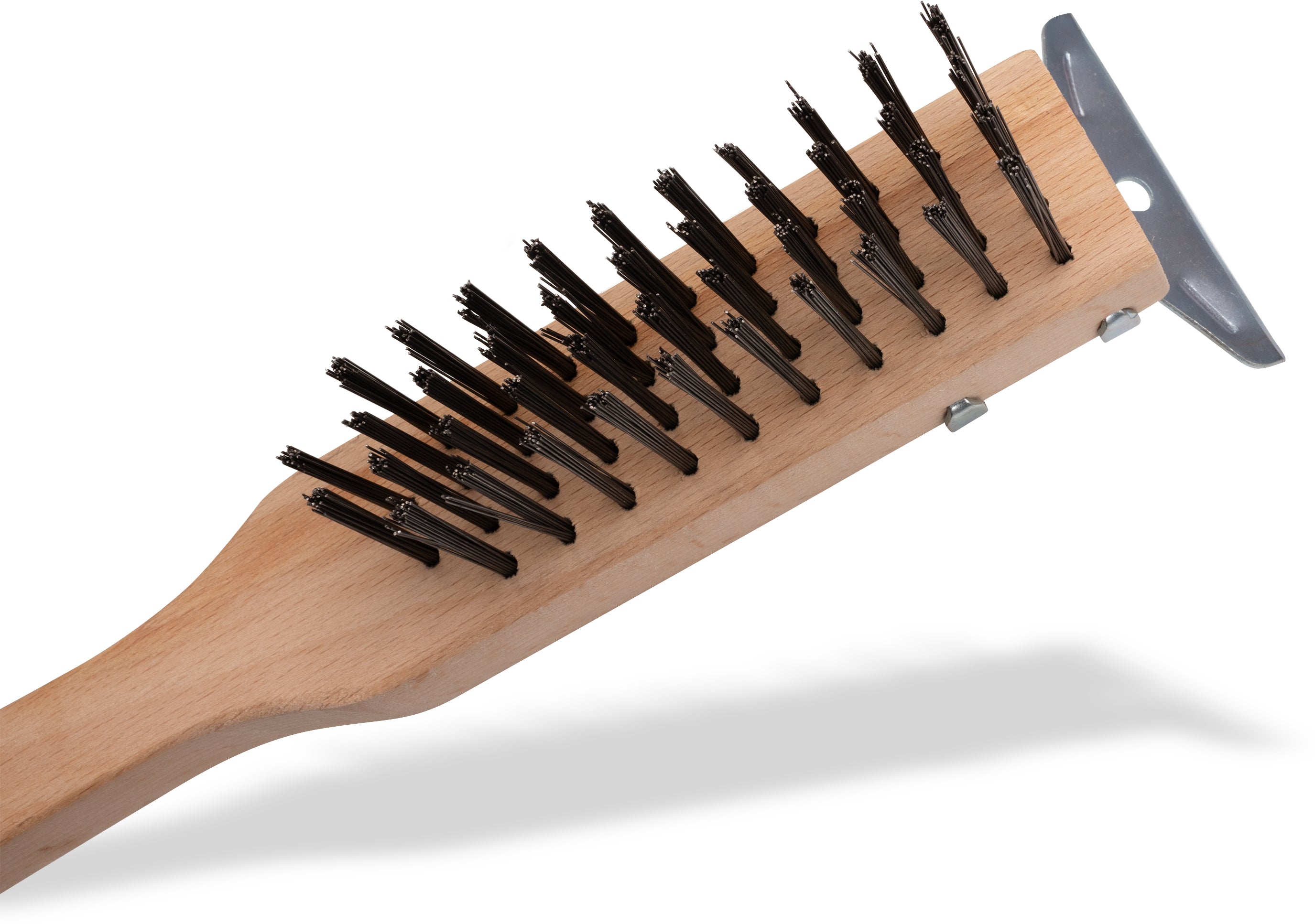 Carlisle 20-Inch Heavy Duty Grill Brush with Carbon Steel Bristles & Ergonomic Wood Handle - Perfect for BBQ, Outdoor Cooking & Charcoal Grill Cleaning