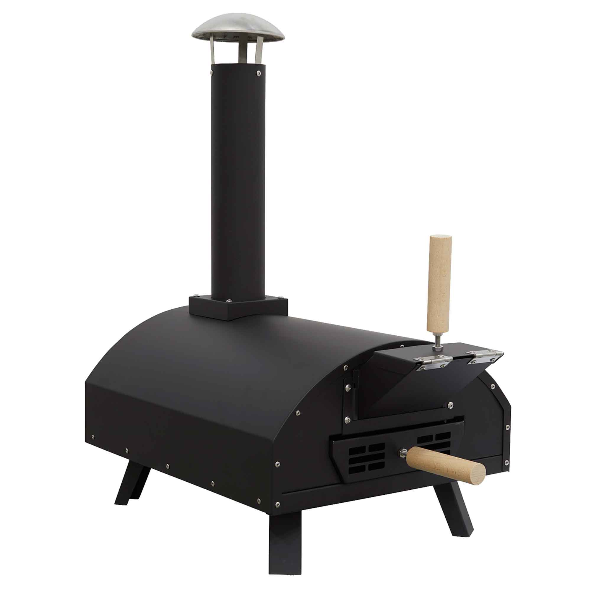 Portable Wood Fired Pizza Oven with Cover, Carry Bag & Trolley - Outdoor Camping, Backyard BBQ & Picnic Cooking - DG258