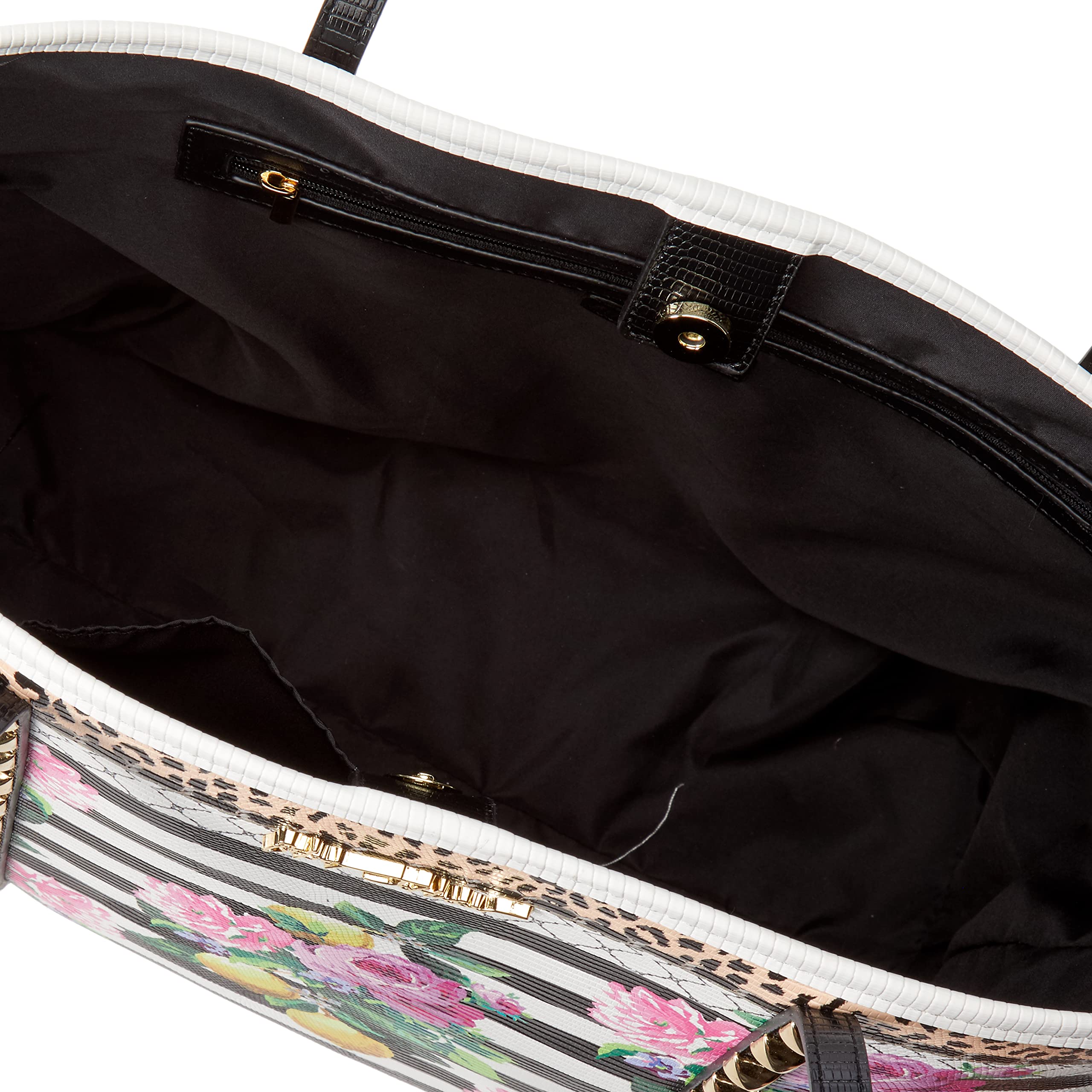 Betsey Johnson Black and White Amazing Tote Bag - Stylish Large Shoulder Bag for Women, Perfect for Work, Travel, and Everyday Use