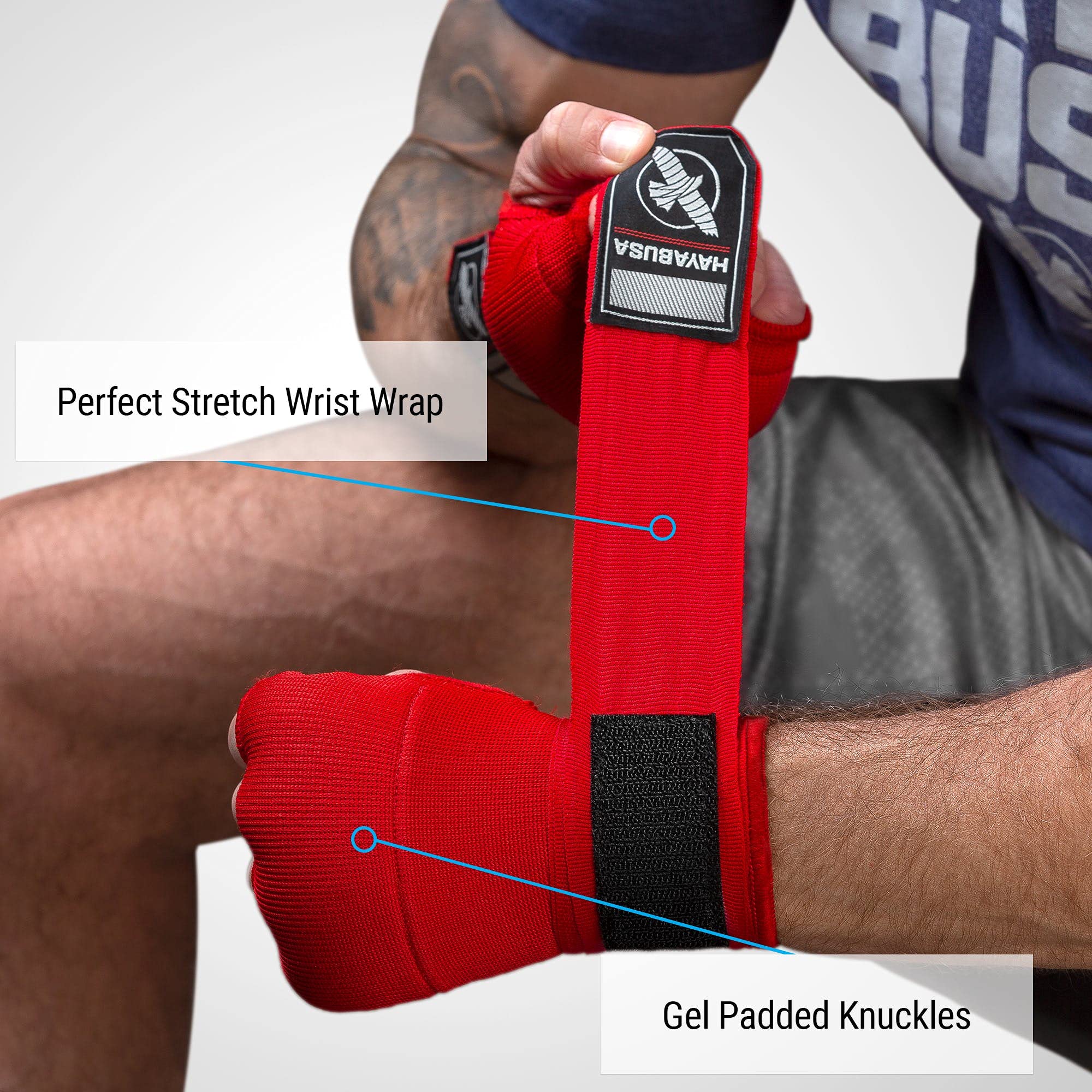 Hayabusa Quick Gel Boxing Hand Wraps - Premium MMA Training Gloves for Sparring, Punching Bag Workouts & Fitness Training - Ideal for Boxing, Muay Thai & Kickboxing