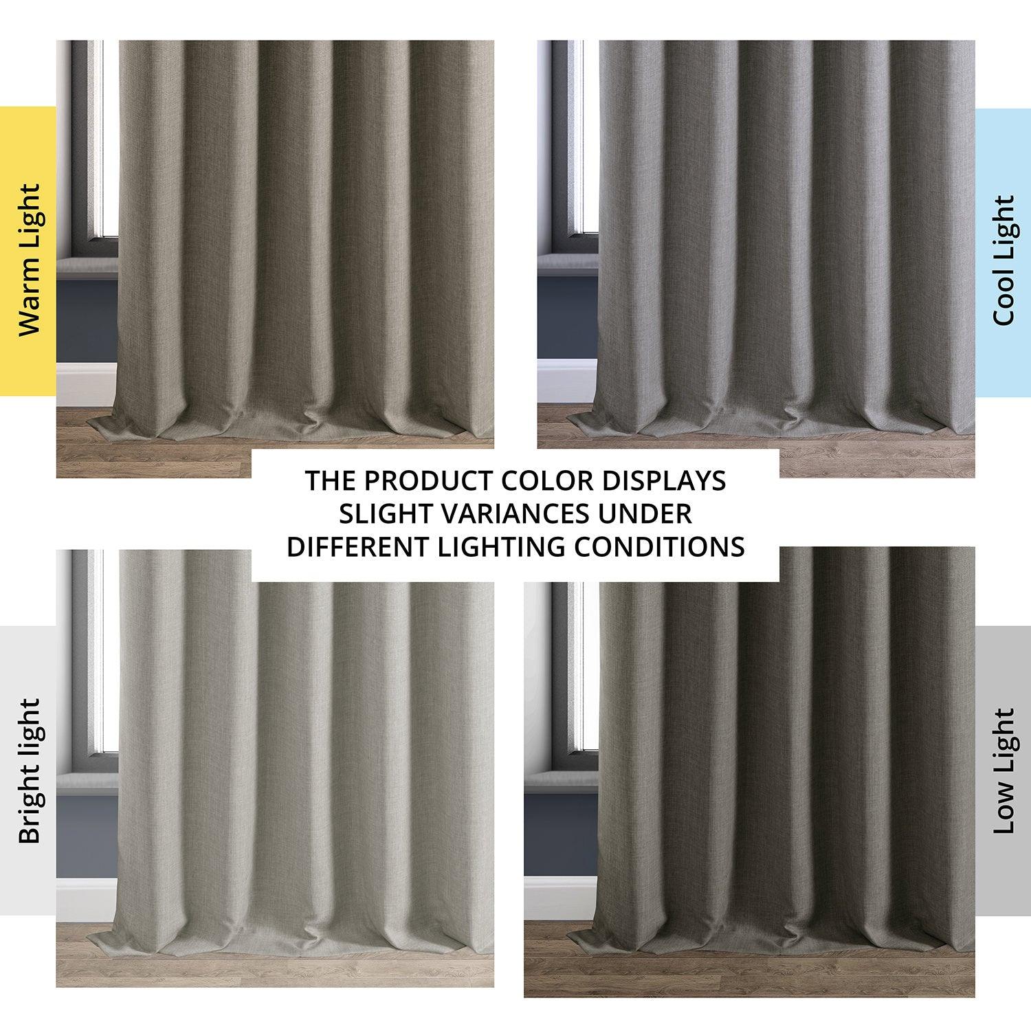 Blackout Curtains for Bedroom - Destination Slate Faux Linen Hotel Style Window Drapes - Perfect for Home, Office & Nursery (54x84 Inches)