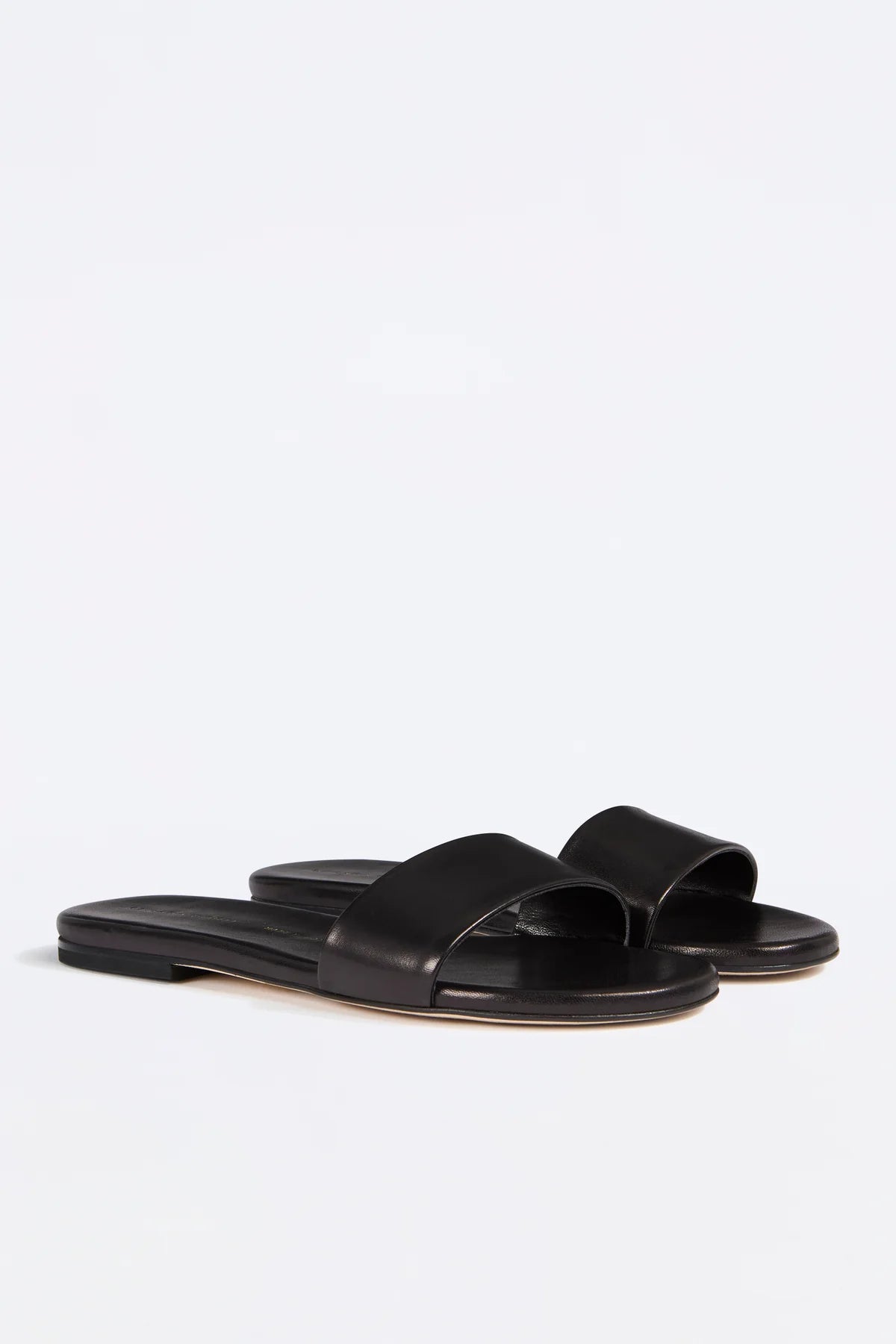 Women's Comfortable Band Flat Mule Shoes - Nero Black Slip-On Loafers for Casual Wear, Office & Home