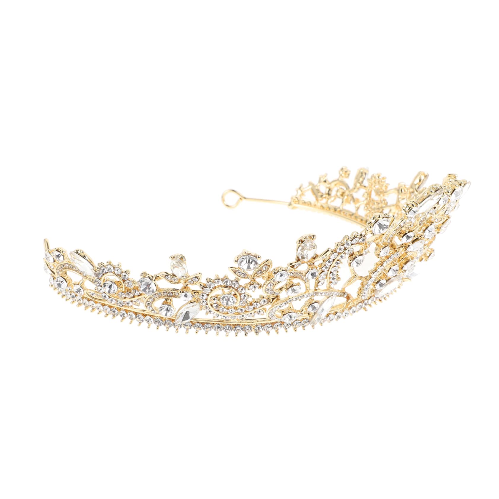 POPETPOP Baroque Rhinestone Bridal Tiara Crown - Elegant Wedding Hair Accessories for Bride & Girls | Perfect for Bridal Gowns, Makeup, and Wedding Photography Props