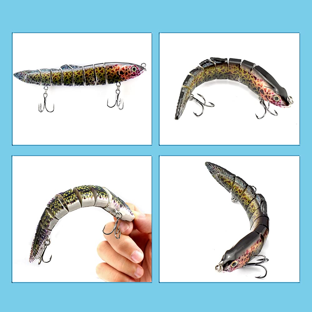 ODS Lifelike Multi-Jointed Loach Swimbait Fishing Lure with Sharp Hooks - Perfect for Freshwater & Saltwater Bass, Trout, and Pike Fishing