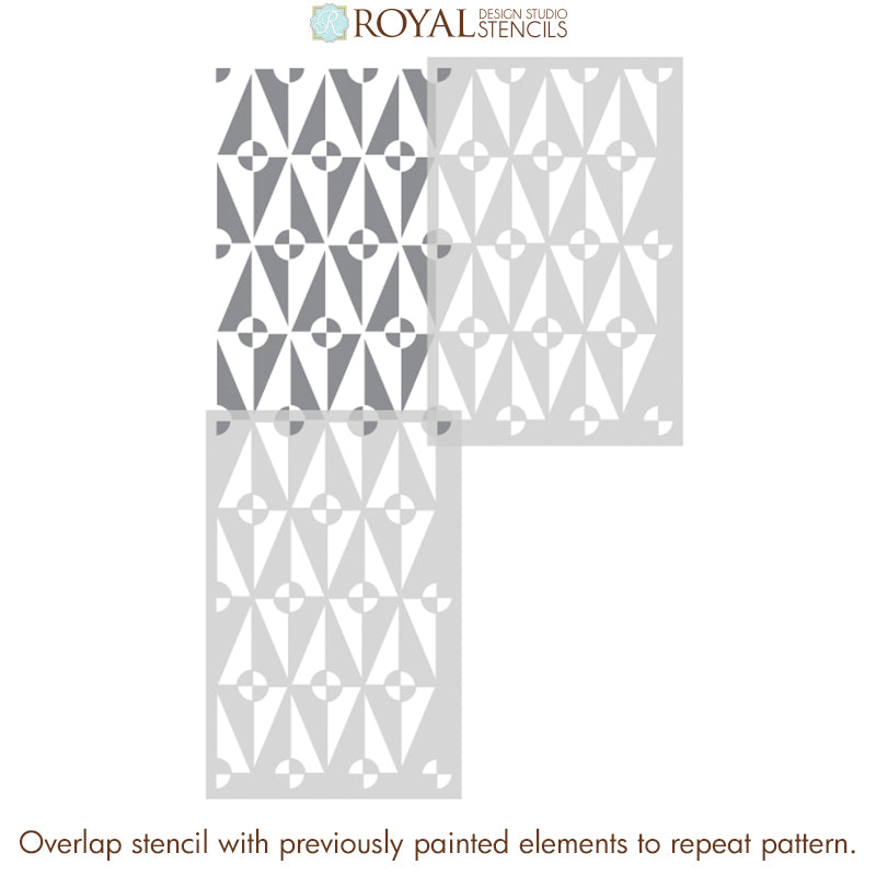 Marlow Modern Allover Stencil - Reusable DIY Wall Stencil for Home Decor, Painting, and Craft Projects - Perfect for Bedroom, Living Room, and Nursery Wall Art Design