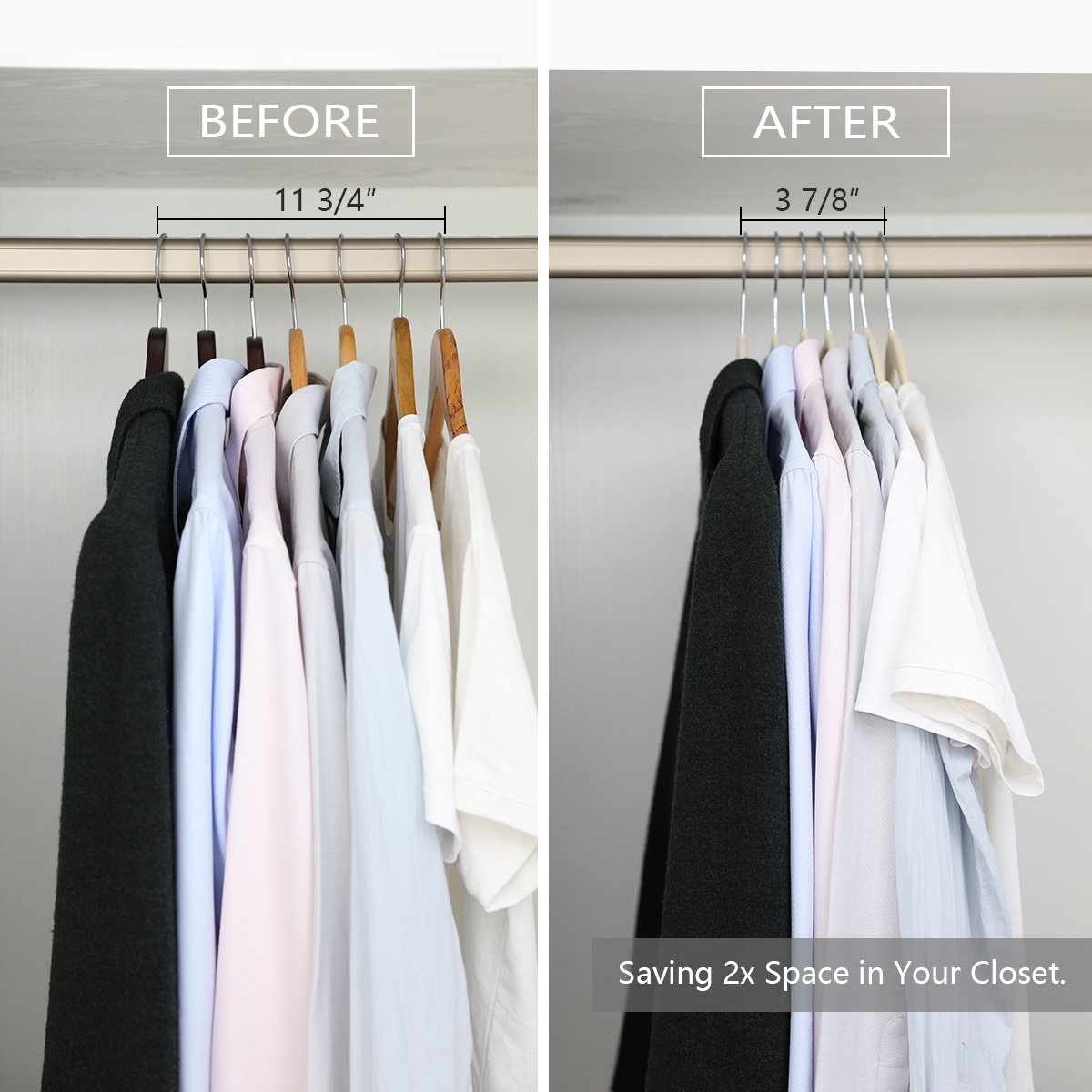 50 Pack Premium Velvet Hangers - Heavy Duty Non-Slip Suit Hangers with Chrome Hooks, Space Saving Closet Organizers (Ivory) - Perfect for Wardrobe Organization & Luxury Garment Storage