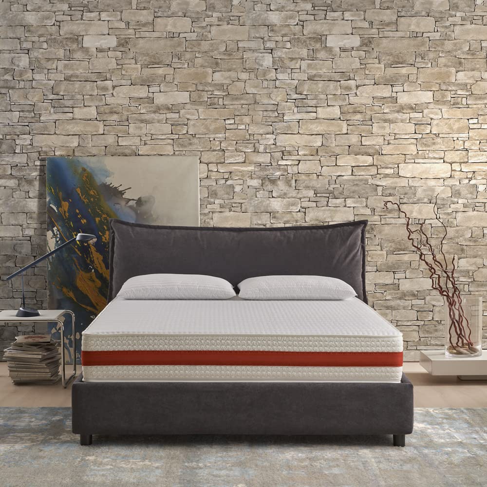 EVERGREENWEB - 100% Italian Made 120x190cm Orthopedic Single & Half Mattress | Medium Firm, 22cm Height, Removable Hypoallergenic & Antibacterial Cover | Breathable Sleep Plus Technology for Bedroom & Guest Room Comfort