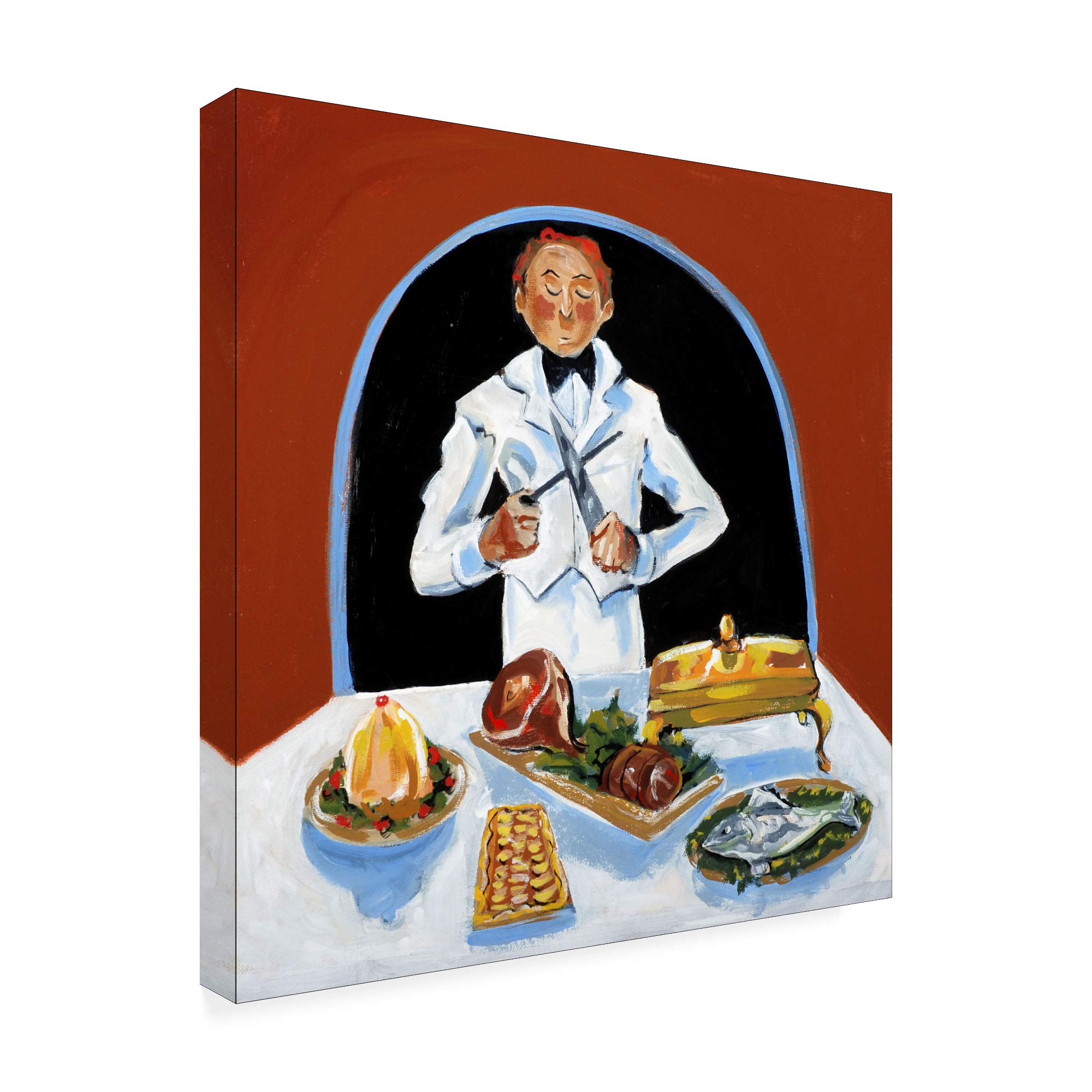Trademark Fine Art - Patricia A. Reed's 18x18 Garcon Buffet Wall Art - Elegant French-Inspired Canvas Print for Dining Room & Kitchen Decor