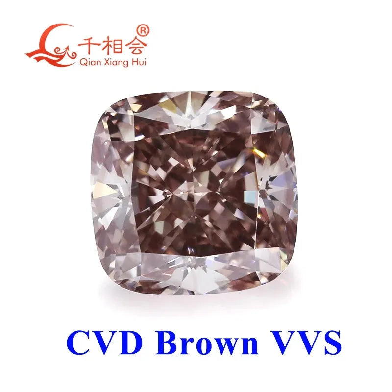 1.5ct Brown CVD Lab Grown Diamond - VS/SI Clarity, Cushion Shape, GEMID Certified Loose Stone for Jewelry Making & Engagement Rings