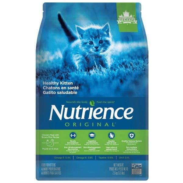 Nutrience Original Kitten Dry Cat Food - High Protein, Grain-Free Formula for Healthy Growth - 2.5kg Bag - Perfect for Kittens 2-12 Months Old at Home or Travel