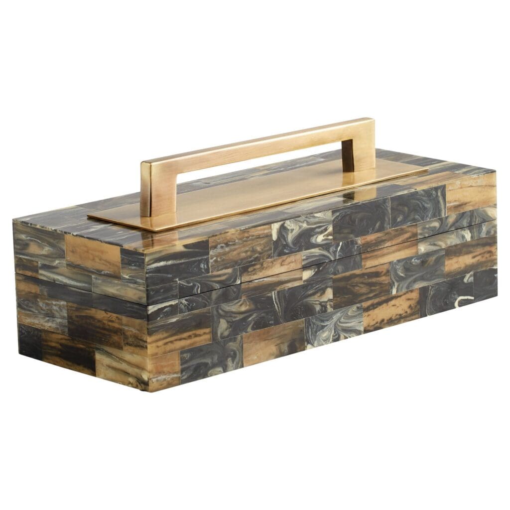 Cyan Design 11534 Cairo Box - Decorative Iron and Antique Brass Storage Box for Jewelry, Keepsakes & Home Decor | Perfect for Bedroom, Bathroom & Living Room Organization