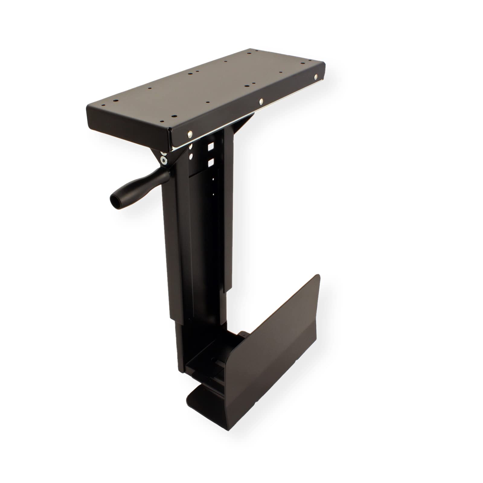 Adjustable Slim PC Stand for Laptops & Desktops | Under Desk Computer Stand | Telescopic & Ergonomic Black Design | Perfect for Home Office & Workspace Organization