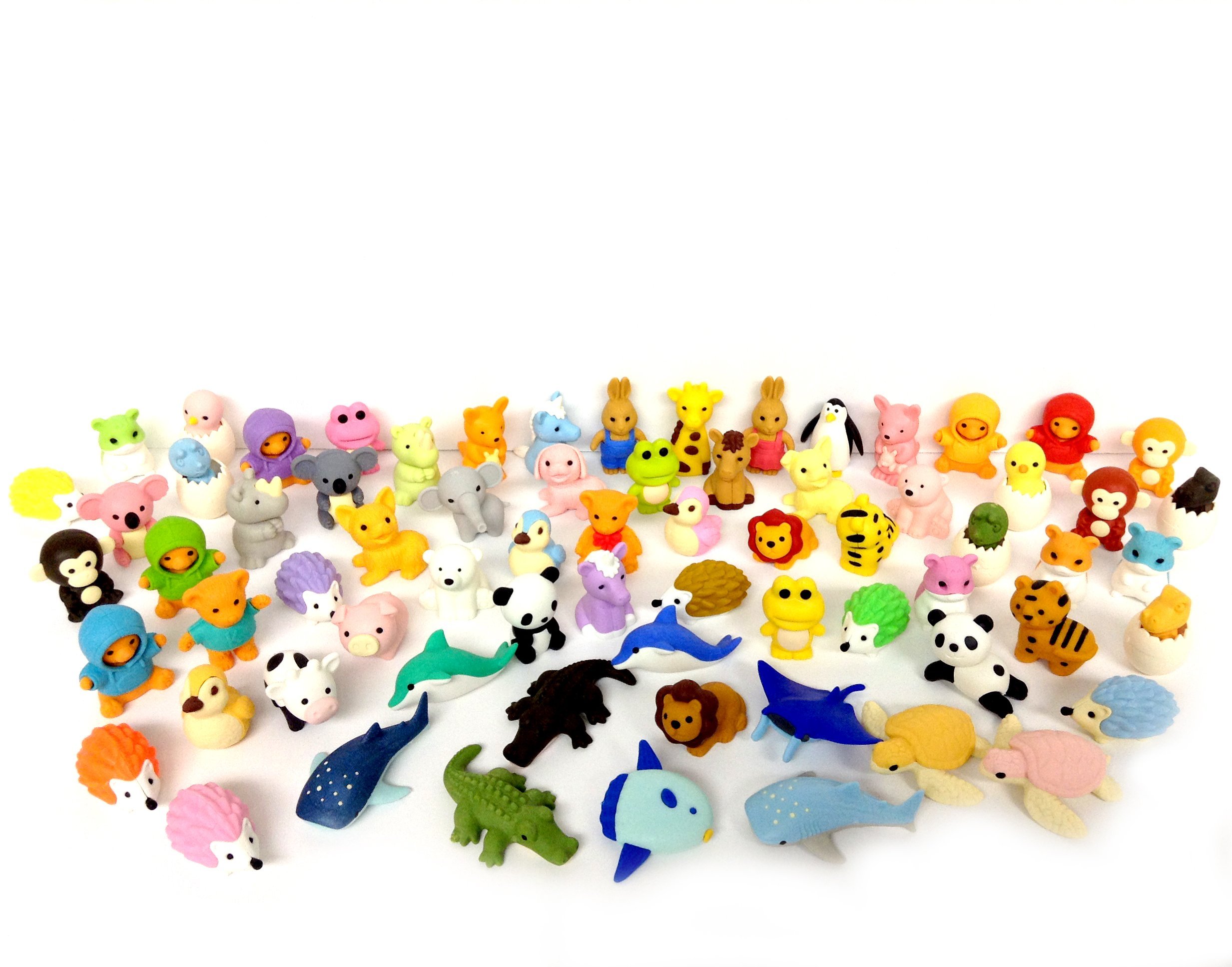 Iwako 30-Piece Assorted Animal Eraser Set - Random Selection from Cute Animal Collection - Fun School & Office Supplies for Kids, Students & Teachers