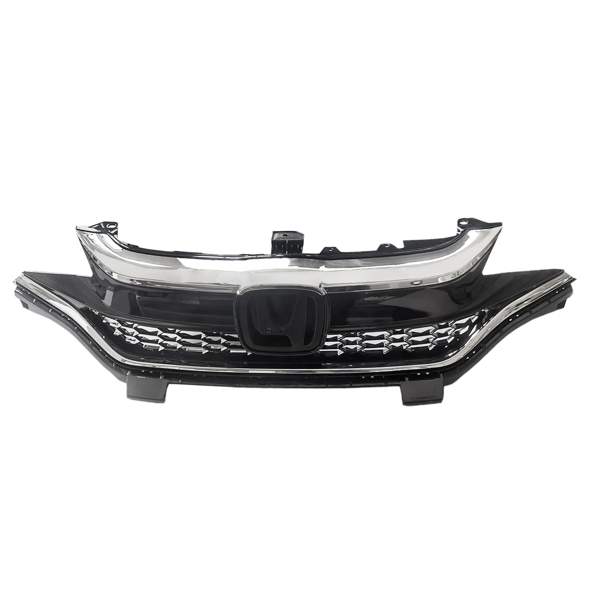 Black & Chrome Honeycomb Front Bumper Grille for 2018-2020 Honda Fit Hatchback | Replacement Part 71121T5RA50 | Enhances Style & Aerodynamics