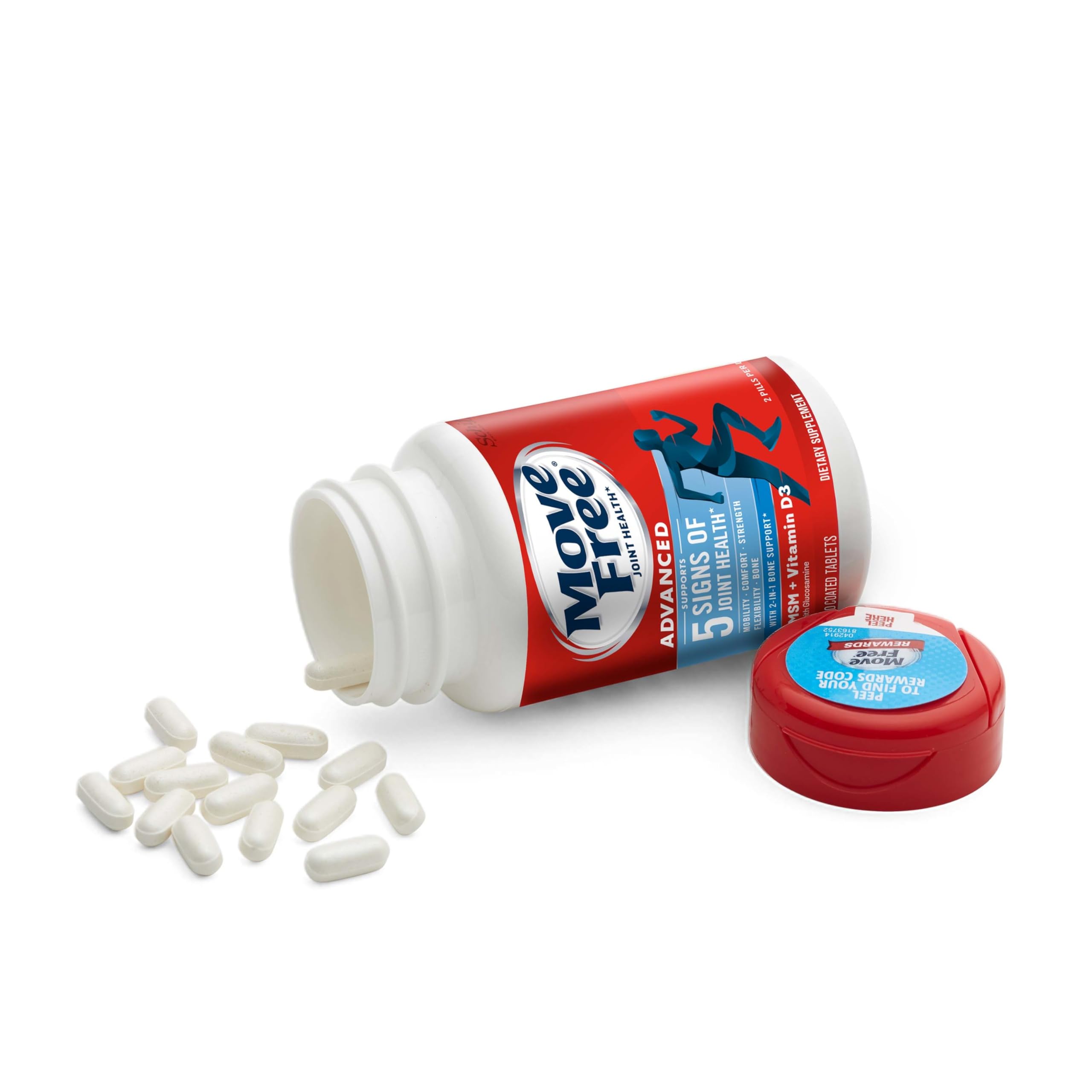 Move Free Advanced Glucosamine Chondroitin MSM + Vitamin D3 Joint Support Supplement - Supports Mobility, Comfort, Strength & Flexibility - Promotes Bone & Immune Health - 360 Tablets (3x120ct) - Ideal for Active Adults, Athletes & Seniors for Joint Care & Daily Wellness