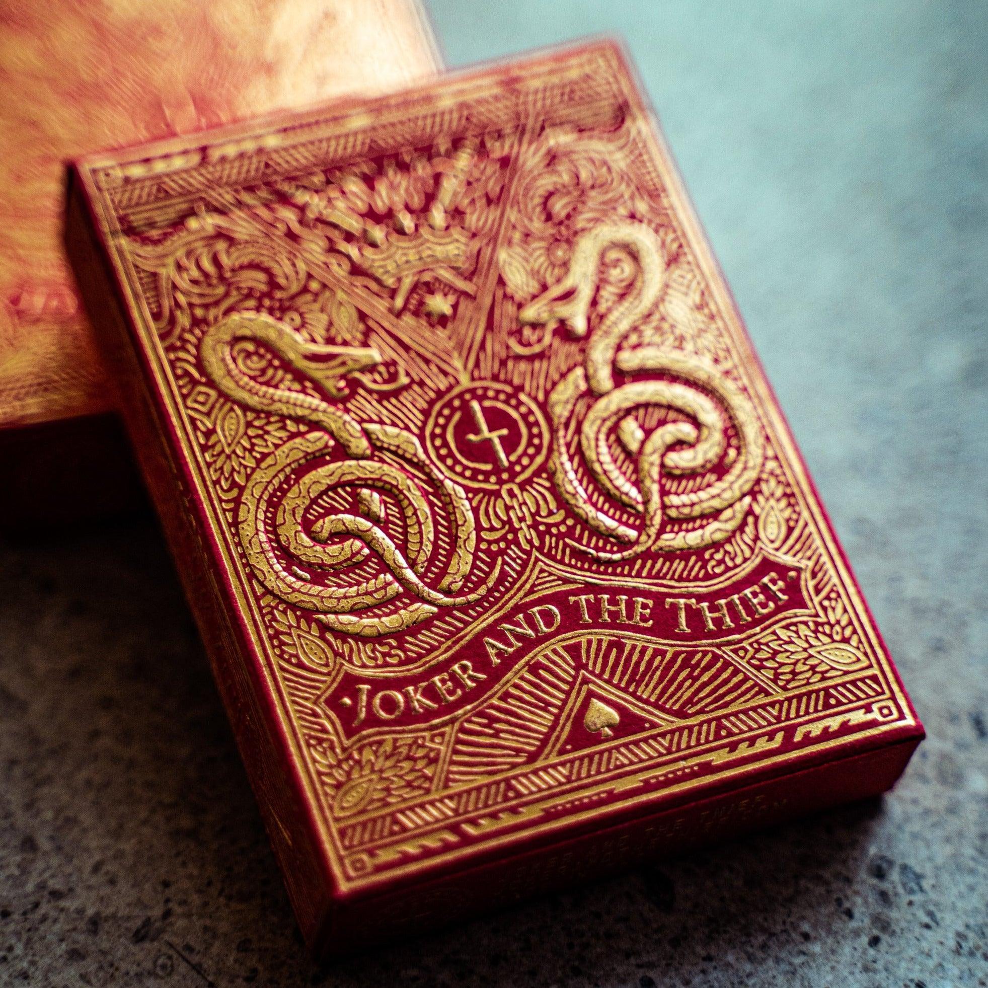 Joker and the Thief Blood Red Edition - Premium Playing Cards for Poker, Magic Tricks & Game Nights - Perfect for Collectors and Card Game Enthusiasts