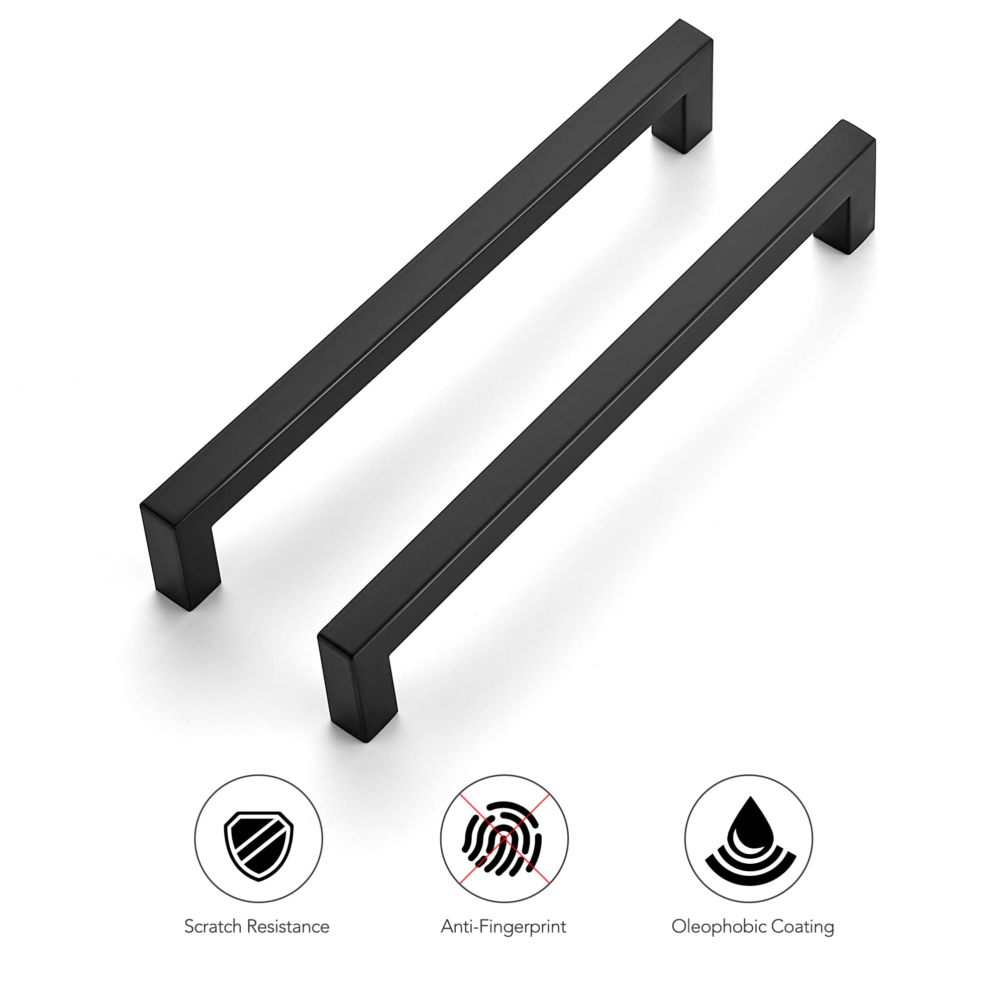 Ravinte 30 Pack 7.5 Inch Matte Black Square Cabinet Handles - Kitchen Cabinet Pulls & Drawer Handles for Modern Home, Office, and RV Cabinets - Durable Hardware for Kitchen, Bathroom, and Furniture Upgrade