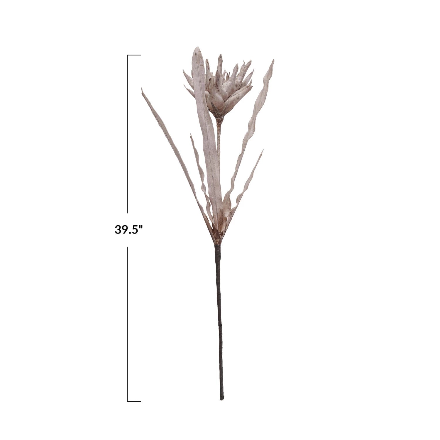 Taupe Faux Flower Pick with Leaves - Artificial Floral Stems for Home Decor, Wedding Centerpieces & DIY Crafts
