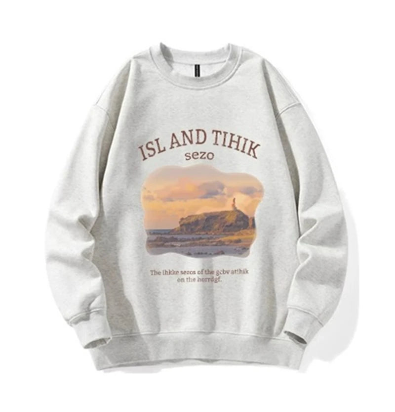 Apricot Chic Women's Printed Pullover Hoodie - Casual Loose Fit Long Sleeve Streetwear (2 Colors) | Perfect for Everyday Wear, Weekend Outings & Layered Fall Fashion