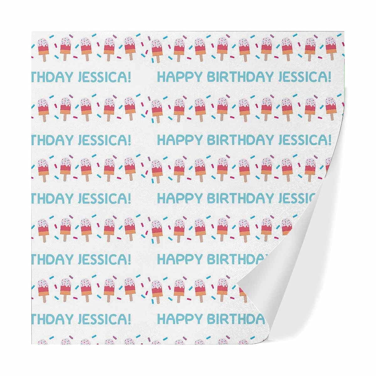 Custom Reversible Wrapping Paper for All Occasions - Ice Cream & Birthday Theme - 3 Rolls (58