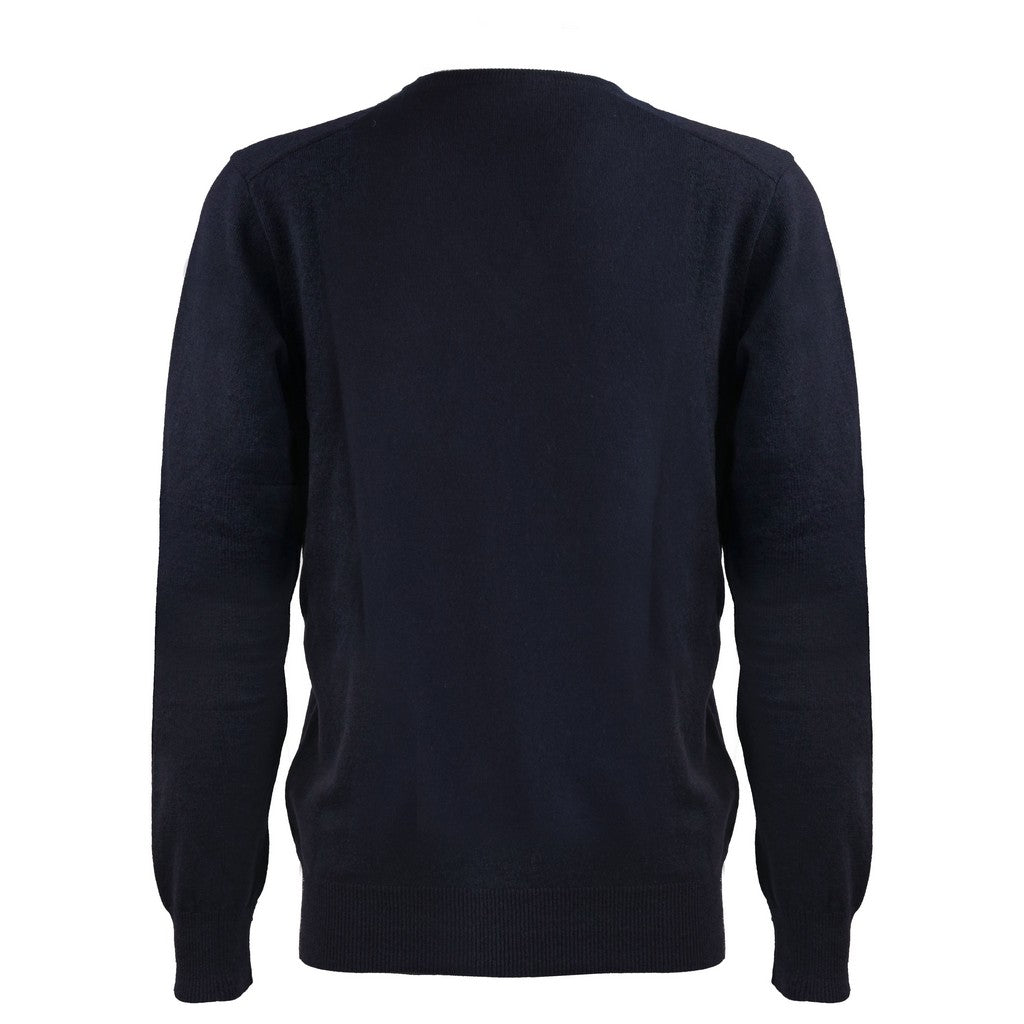 Premium GRAN SASSO Wool Cashmere V-Neck Sweater for Men - Navy Blue | Soft & Warm Winter Pullover | Perfect for Office, Dates & Casual Outings